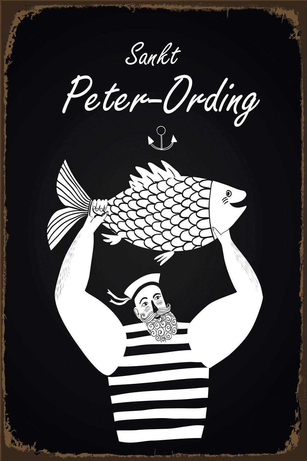 queence Metallbild »Sankt Peter-Ording« Schriftzug   Schriftzüge   Schwarz- günstig online kaufen