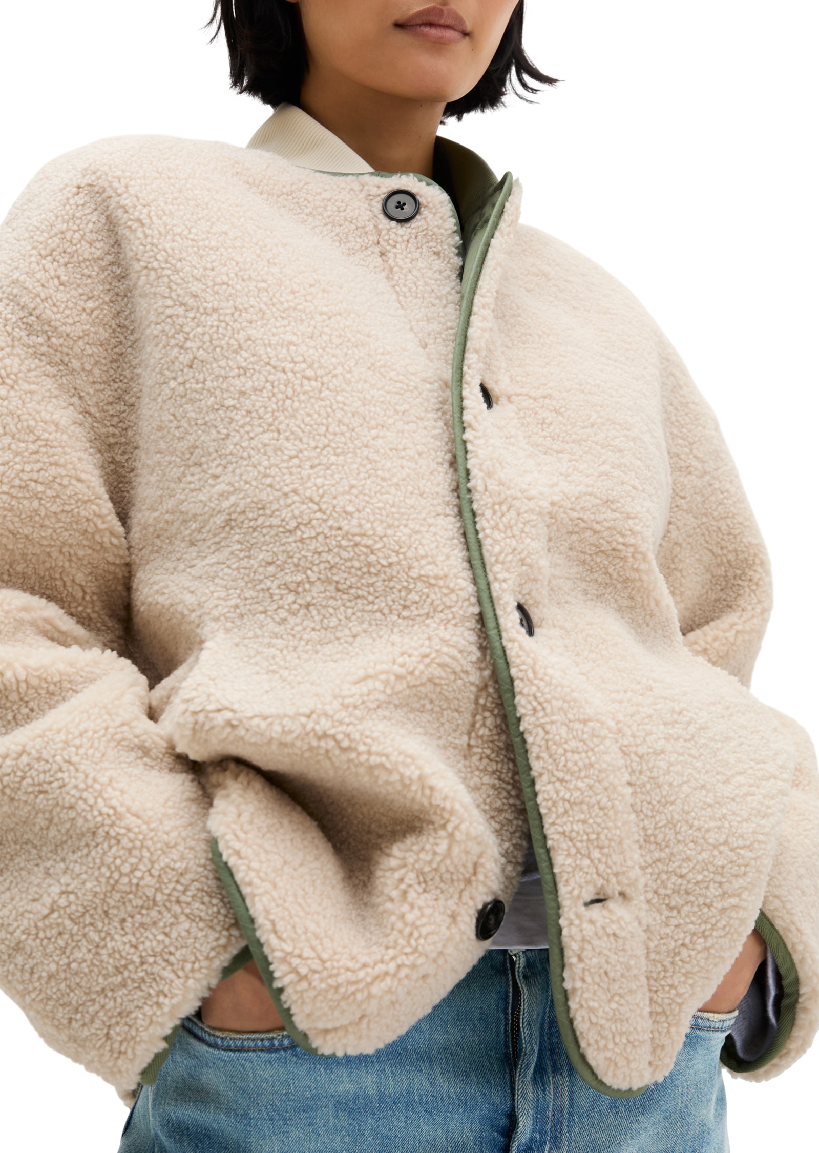 Marc O'Polo Wendejacke »regular aus Ripstop-Nylon und Teddyplüsch«
