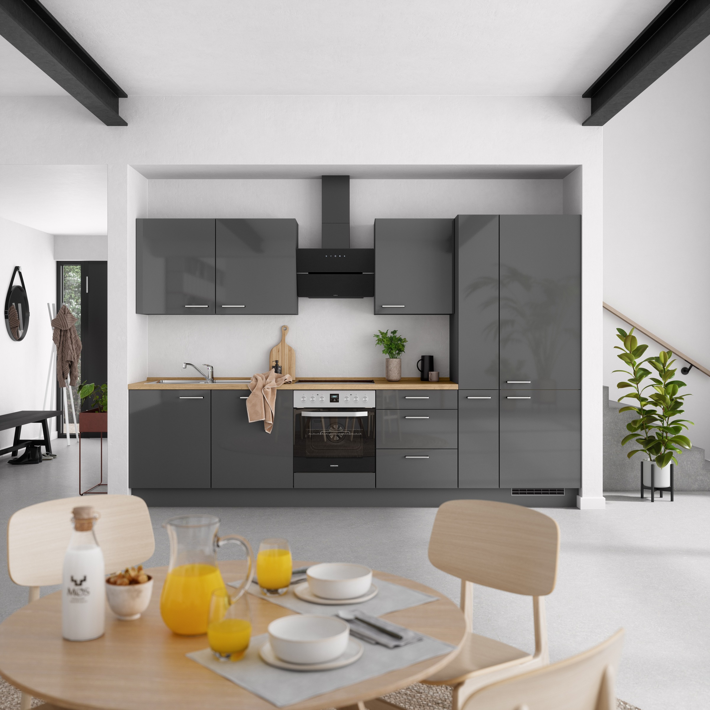 nobilia® Küchenzeile »"Flash II"«, vormontiert, Ausrichtung wählbar, Breite 330 cm, wahlw. mit E-Geräten