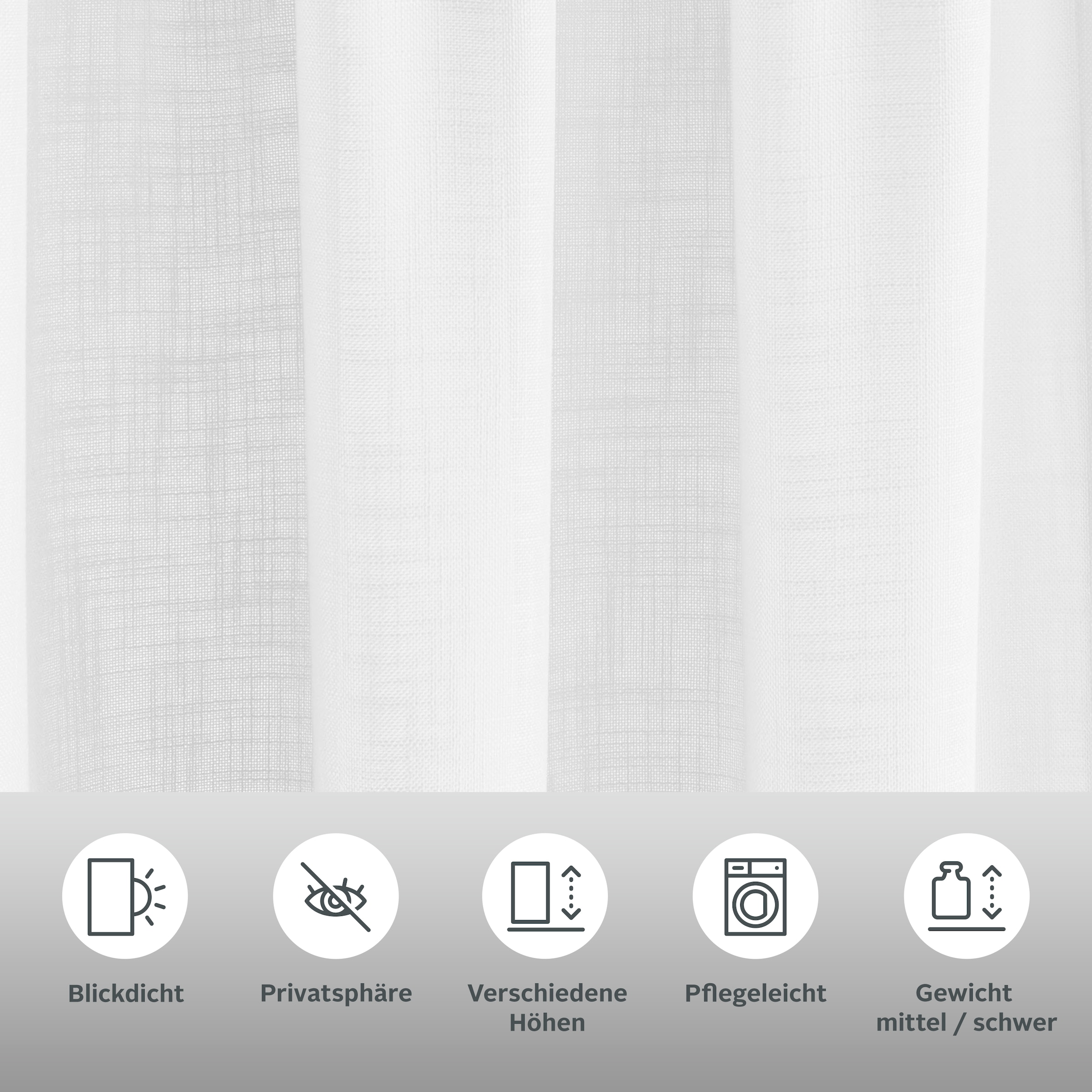 my home Gardine »Nora«, (1 St.), Blickdicht, Leinenlook, Polyester