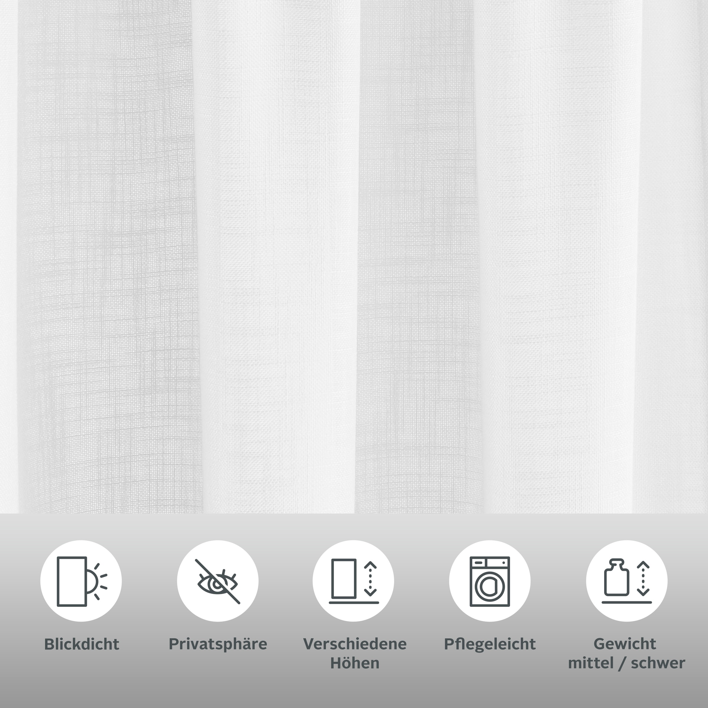 my home Gardine »Nora« Kräuselband 1 Stk. tlg. Blickdicht, Leinenlook, Poly günstig online kaufen