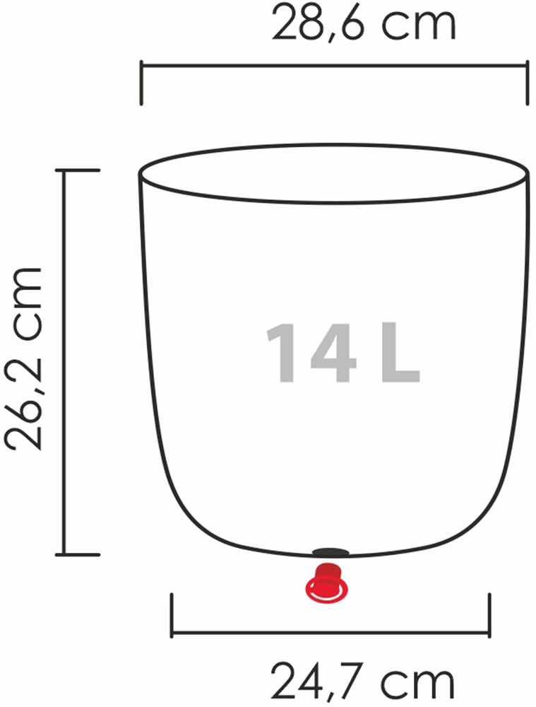 Scheurich Pflanzkübel »30/259 Linetto«, dickwandiger Topf aus hochwertigem Kunststoff, ØxH: 28,6x26,2 cm