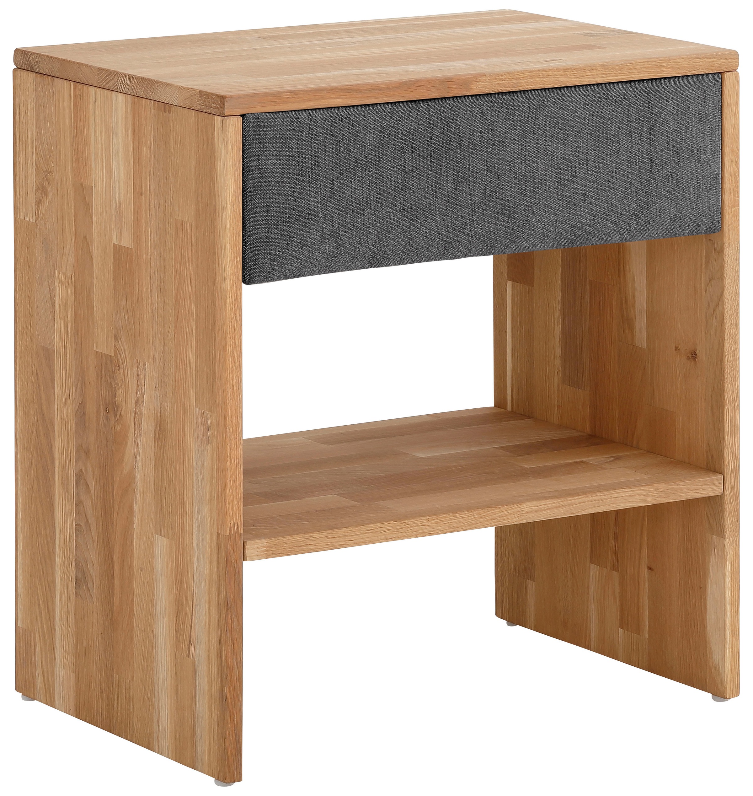 Nachttisch "Callum", passend zur Boxspringbett-Serie Jelle, ferro + natur + natur B/H/T: 60 cm x 65,5 cm x 42 cm