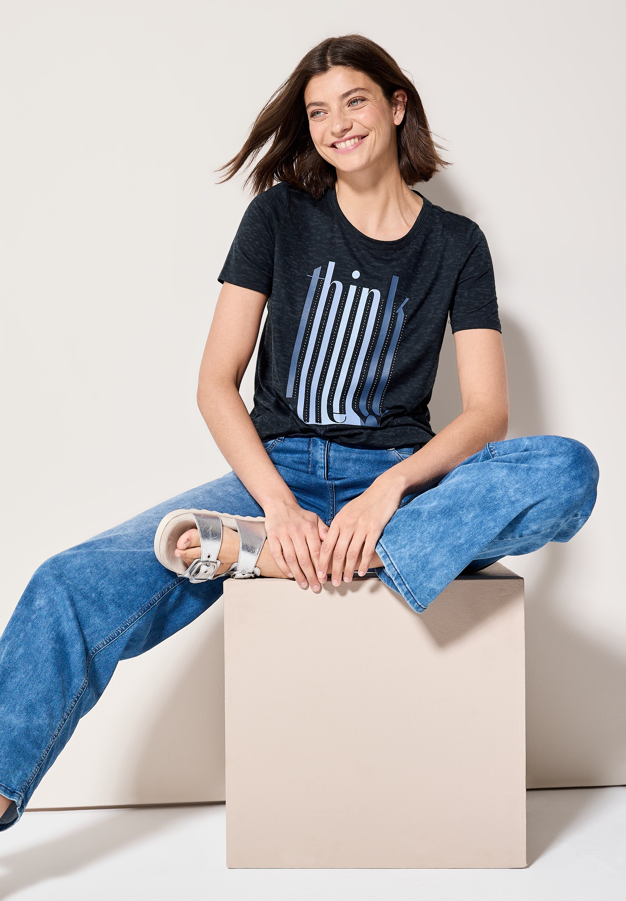 Cecil T-Shirt, mit Tunnelzug am Saum