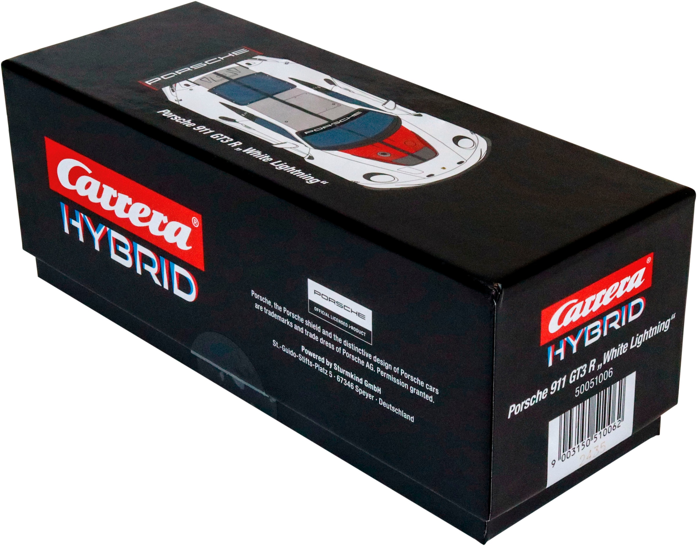Carrera® Rennbahn-Auto »Carrera Hybrid, Porsche 911 GT3 R, White Lightning«