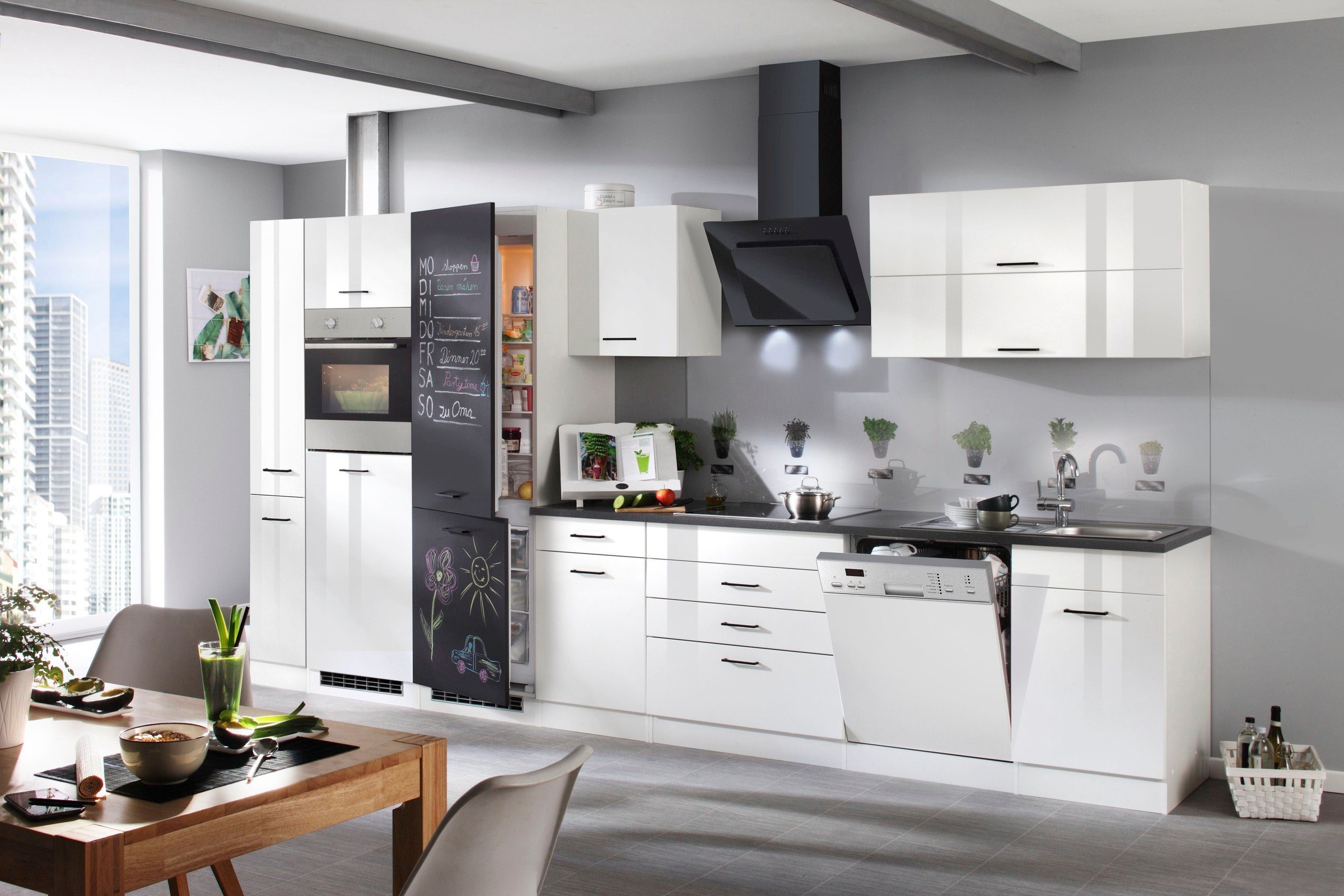 KOCHSTATION Küchenzeile »KS-Trier«, mit E-Geräten, Breite 390 cm