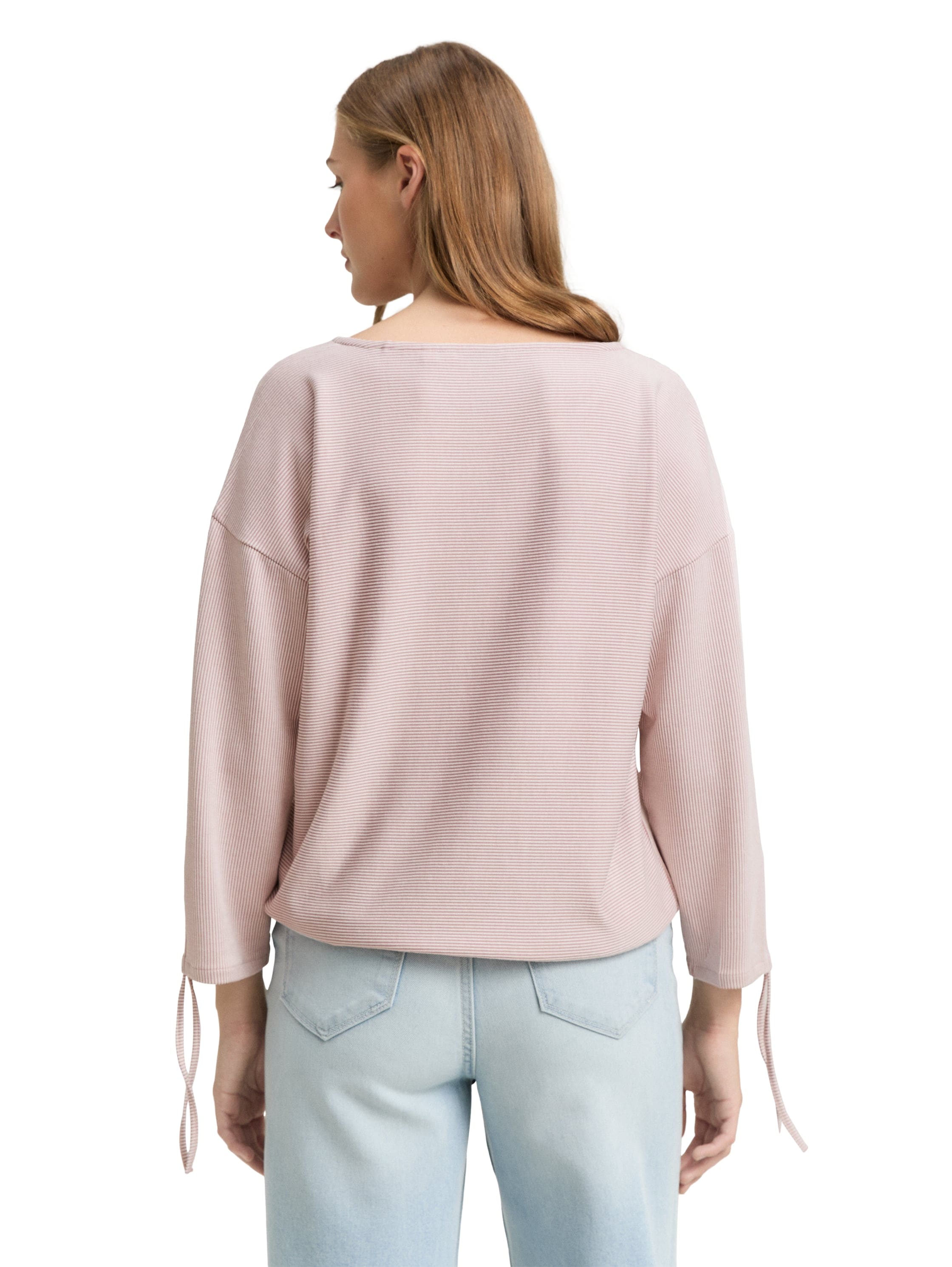 TOM TAILOR Denim 3/4-Arm-Shirt, in feiner Rippoptik