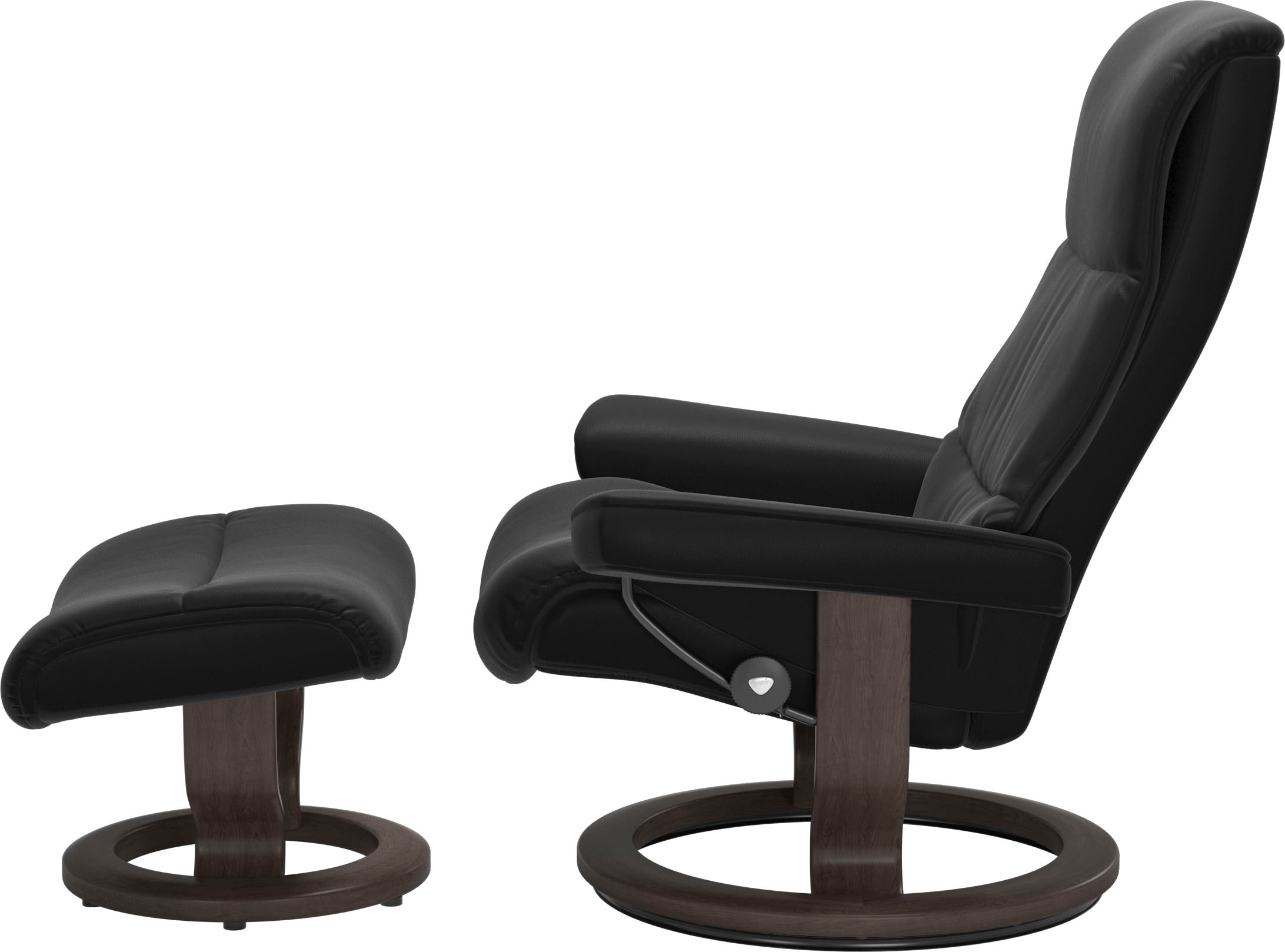 Stressless® Relaxsessel »View«, (Set, Relaxsessel mit Hocker), mit Classic Base, Größe S,Gestell Wenge