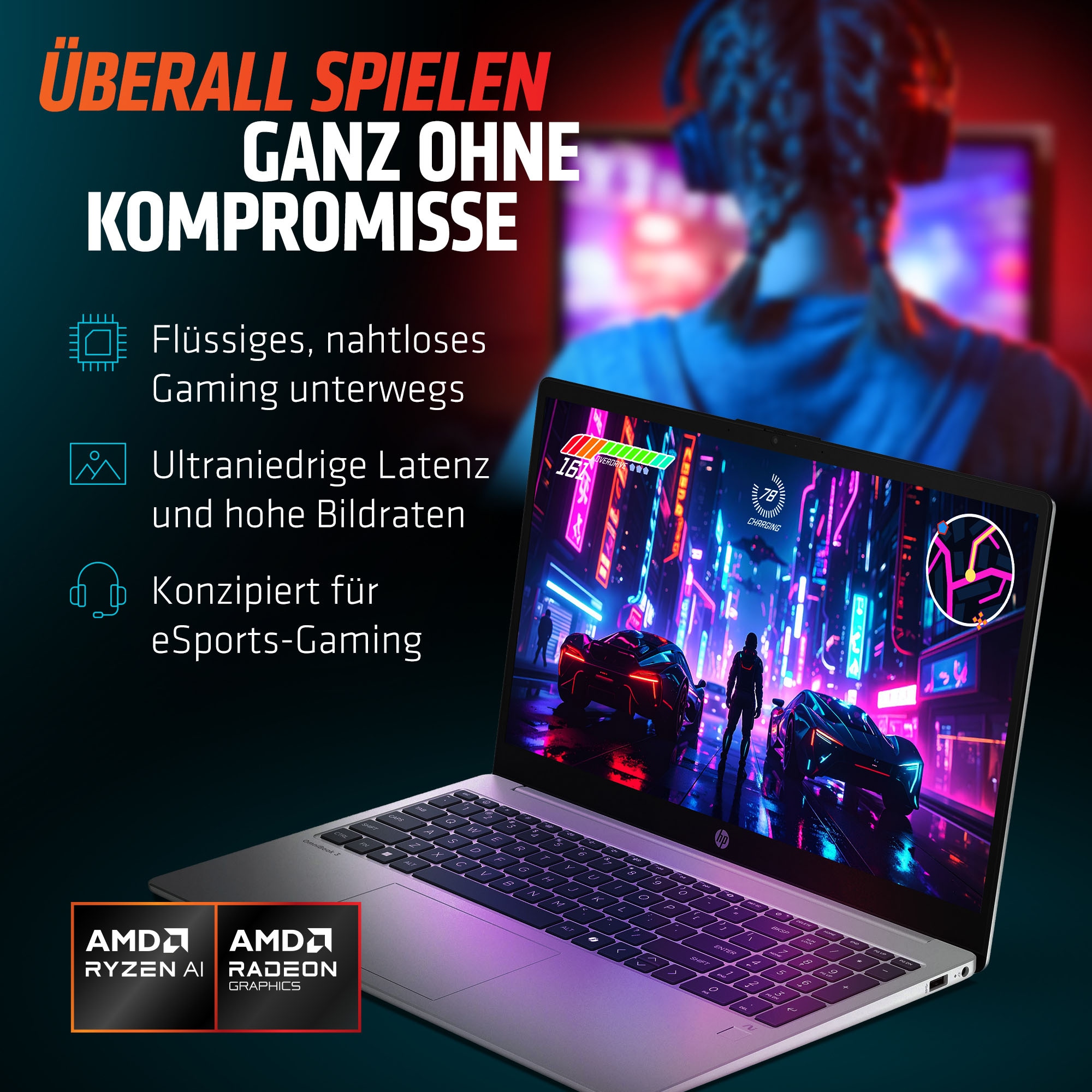 HP Notebook »OmniBook 3 NG AI« 39,62 cm / 15,6 AMD Ryzen™ AI 5 Radeon 820M 512 GB SSD