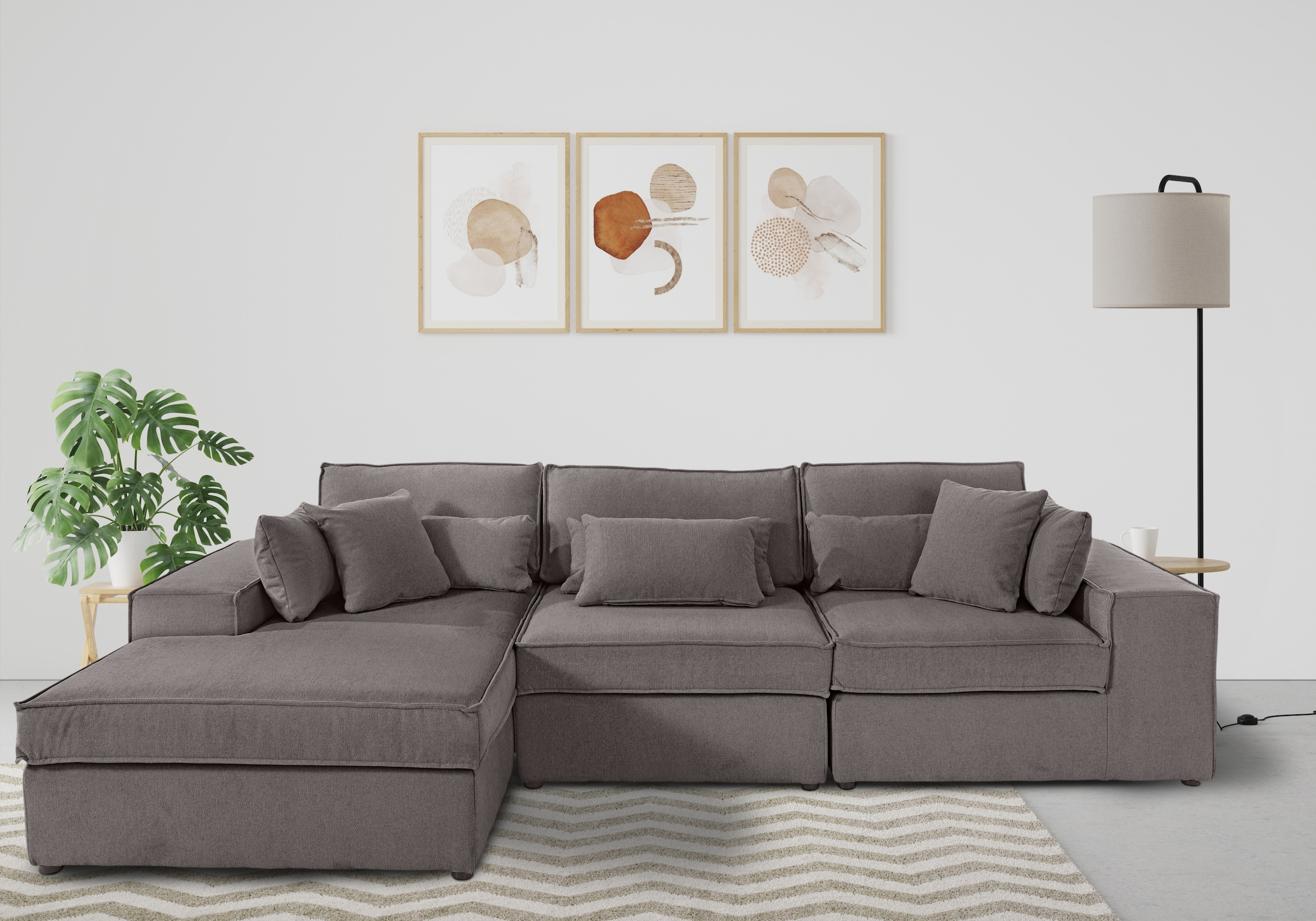 RAUM.ID Ecksofa »Florid L-Form« 3 Teile, bestehend aus Modulen, viele Bezug günstig online kaufen