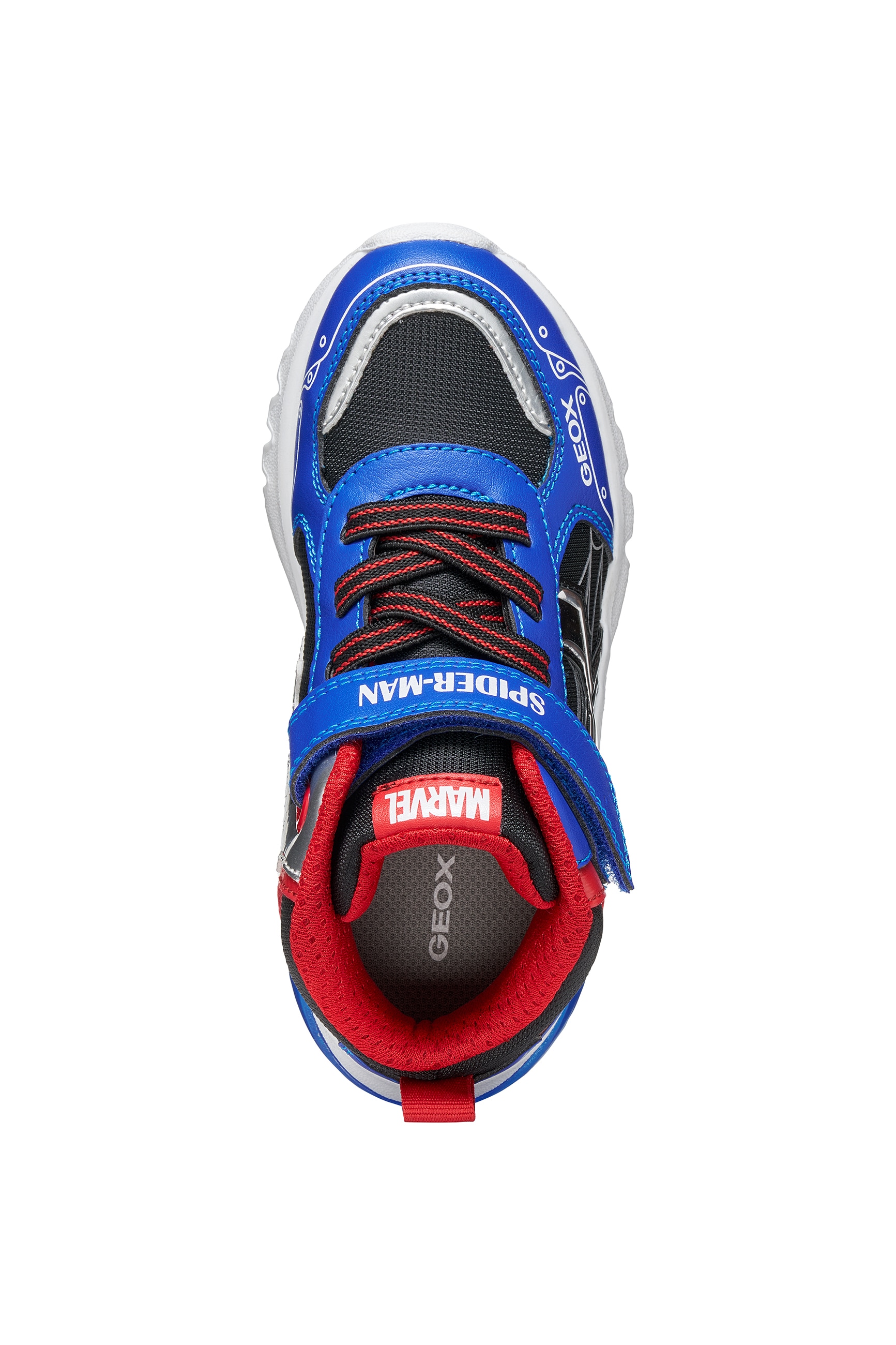 Geox Sneaker »J CIBERDRON BOY - Blinkschuh«  Blinkschuh, mit bunten Kontrastbesätzen, Größenschablone zum Download