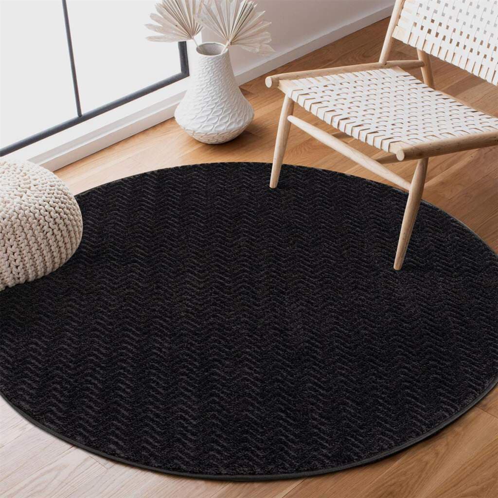 Carpet City Teppich »Friseé-Teppich FANCY805«, rund, 12 mm Höhe, Kurzflor, günstig online kaufen