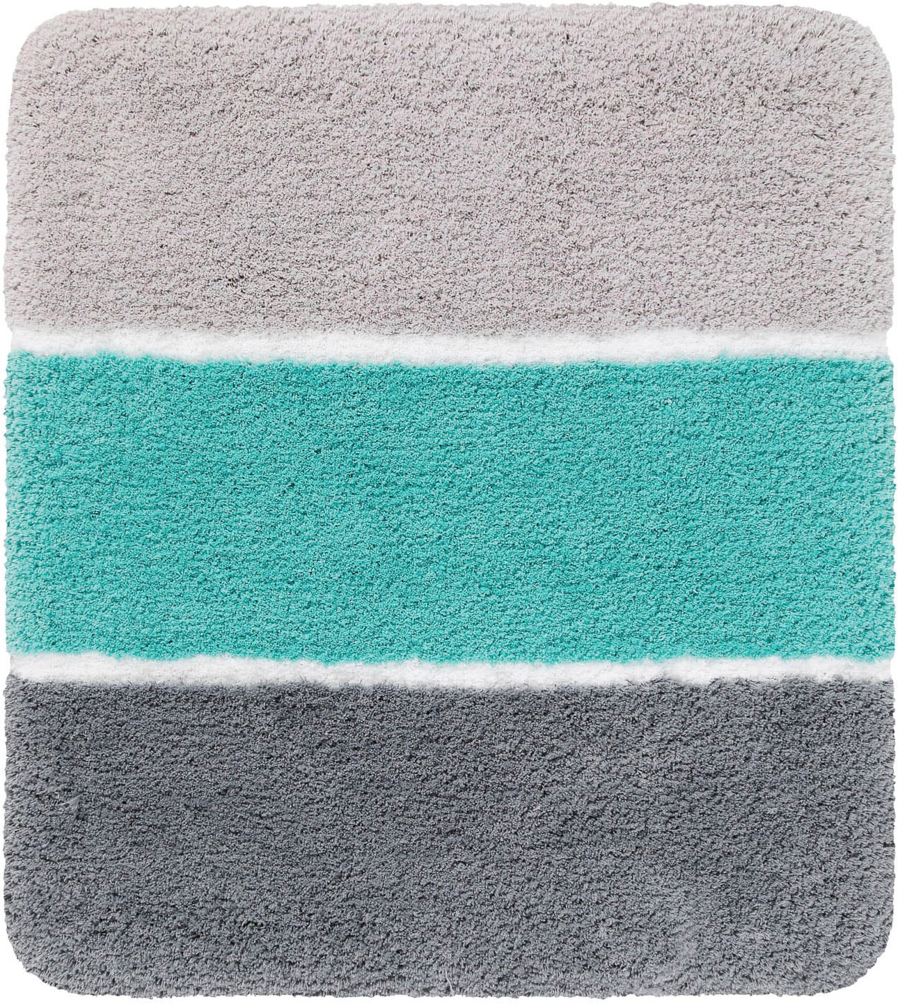 Homie Living Badematte »Rio Marina« Höhe 30 mm rutschhemmend beschichtet fußbodenheizungsgeeignet | schnell trocknend flauschiger Badteppich, modern gestreift, waschbar, Badezimmerteppich
