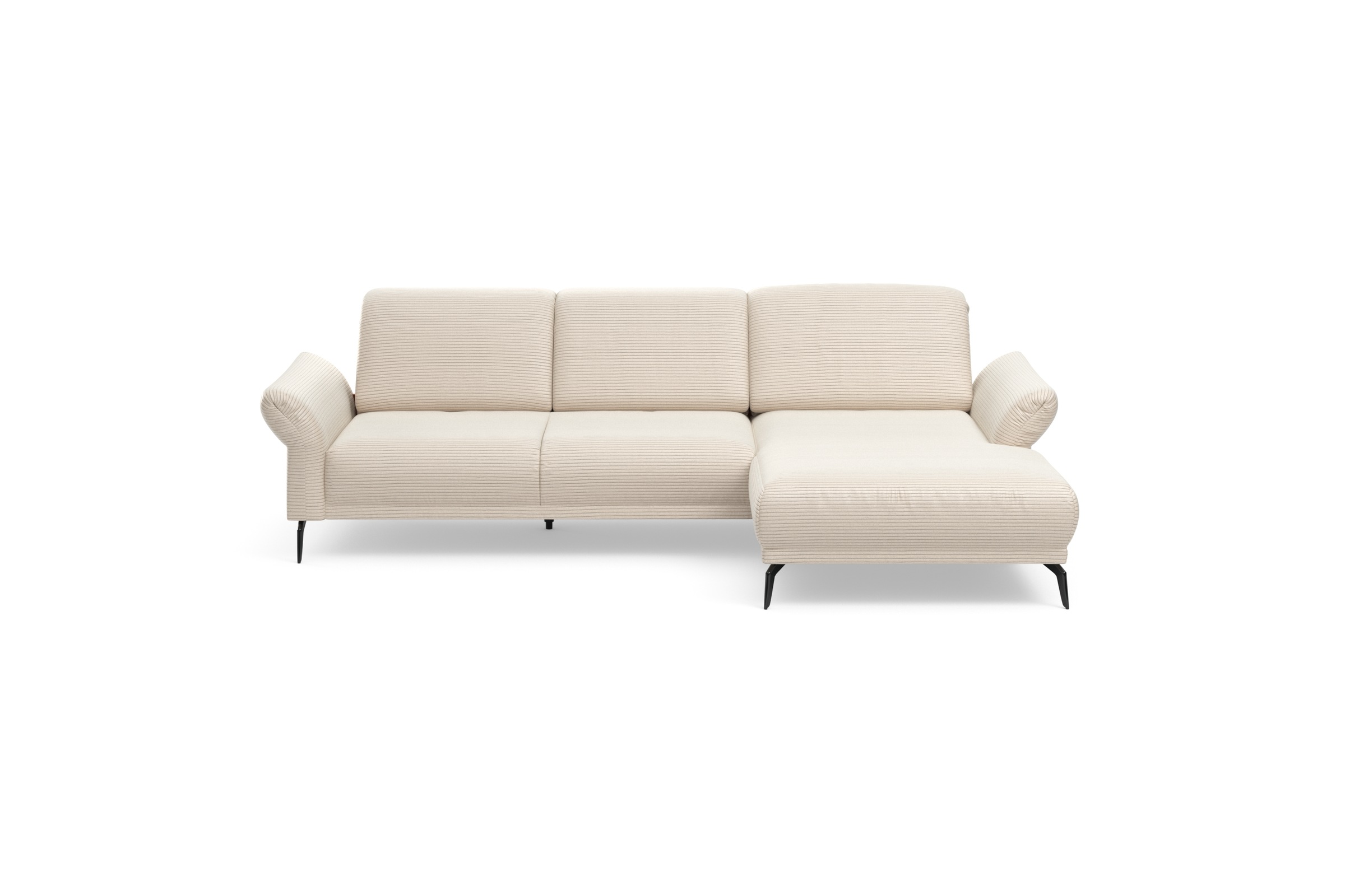 INOSIGN Ecksofa »Coco L-Form«, Sitztiefen-, Arm- und Kopfteilverstellung, Cord-Bezug, Fußhöhe 15 cm