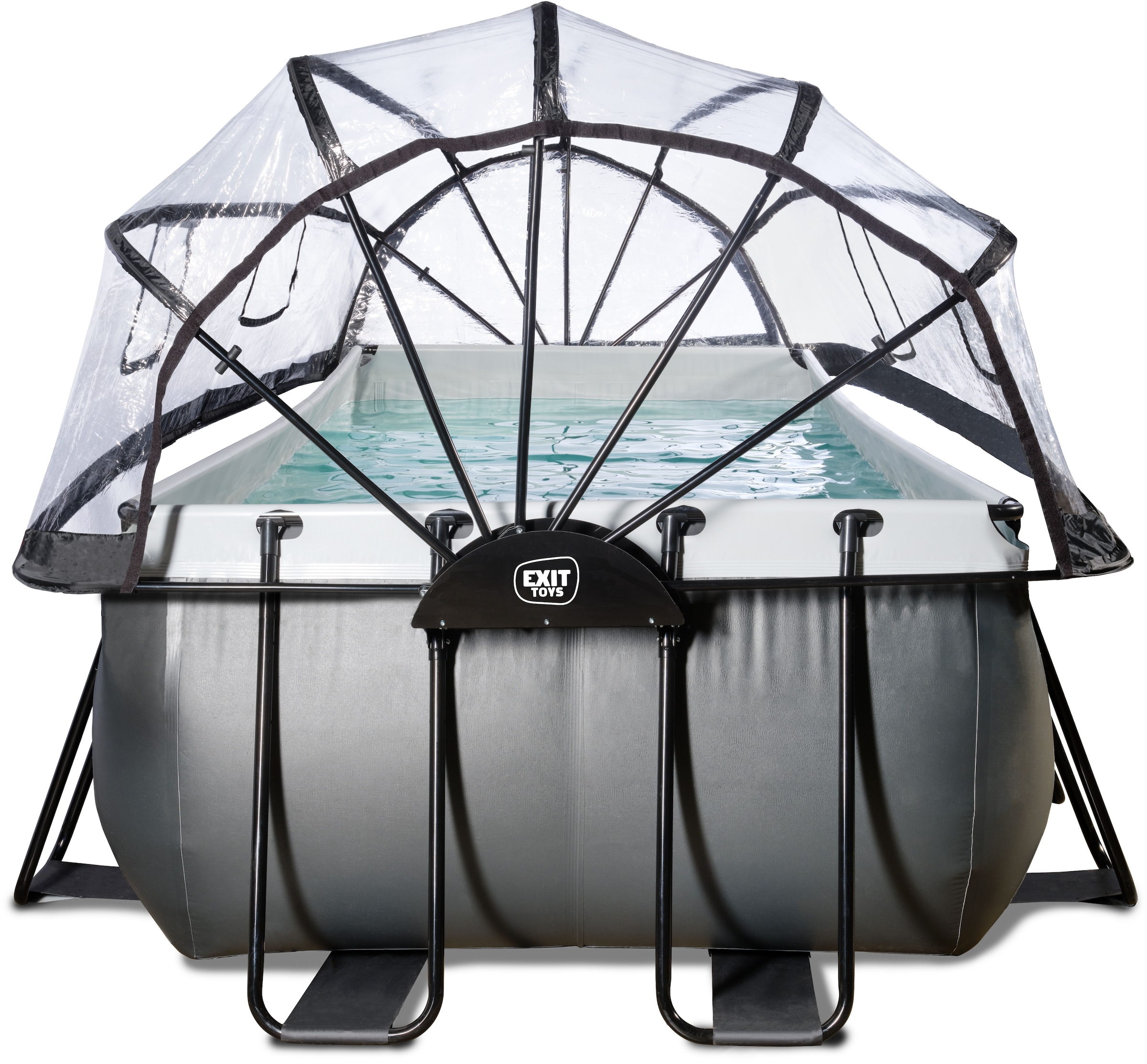 EXIT Framepool »»Black Leather Pool««, (Set), mit Sandfilterpumpe und Abdeckung und Zubehörset - schwarz