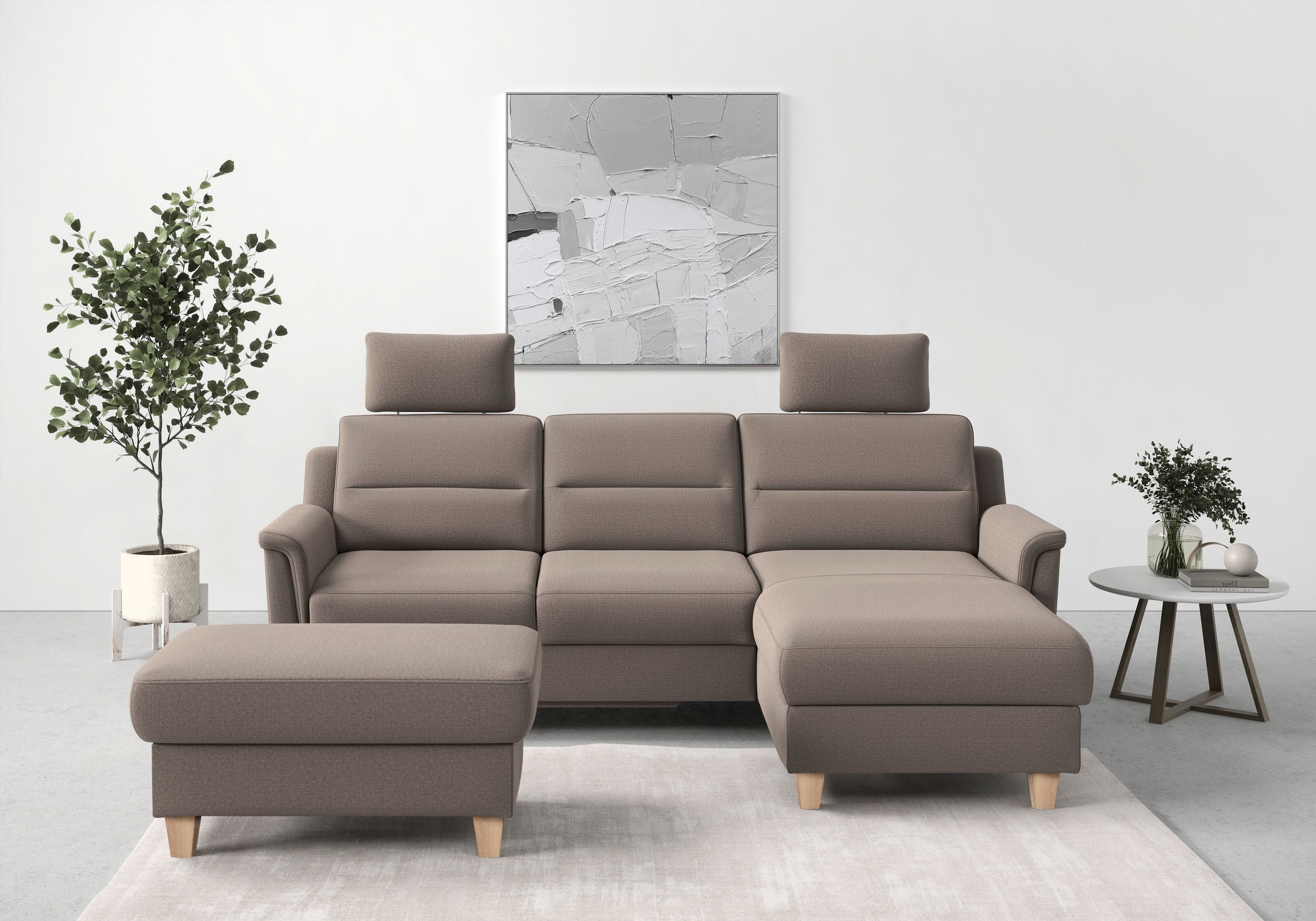 sit&more Ecksofa »Farö L-Form«, inklusive Federkern, wahlweise mit Bettfunk günstig online kaufen