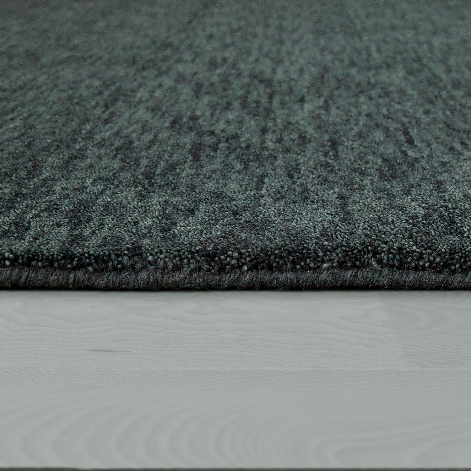 Paco Home Wollteppich »Atlas 100«, rechteckig, 14 mm Höhe, Gabbeh, Kurzflor, handgewebt, reine Wolle, Uni Farben