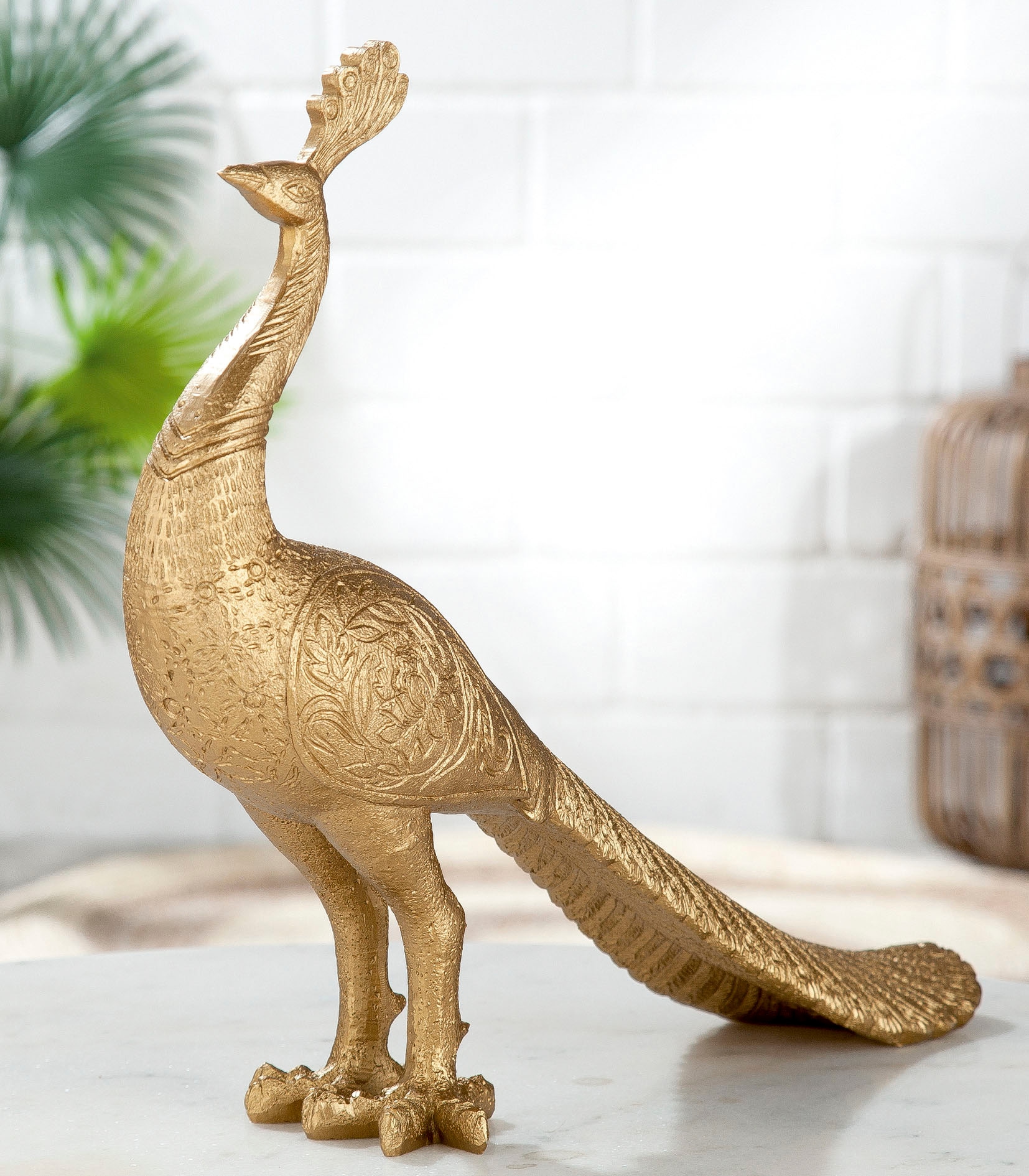 Dekoobjekt, online »Tierfigur Casablanca by gold«, cm, kaufen Höhe Wohnzimmer Pfau, Gilde 37 Dekofigur