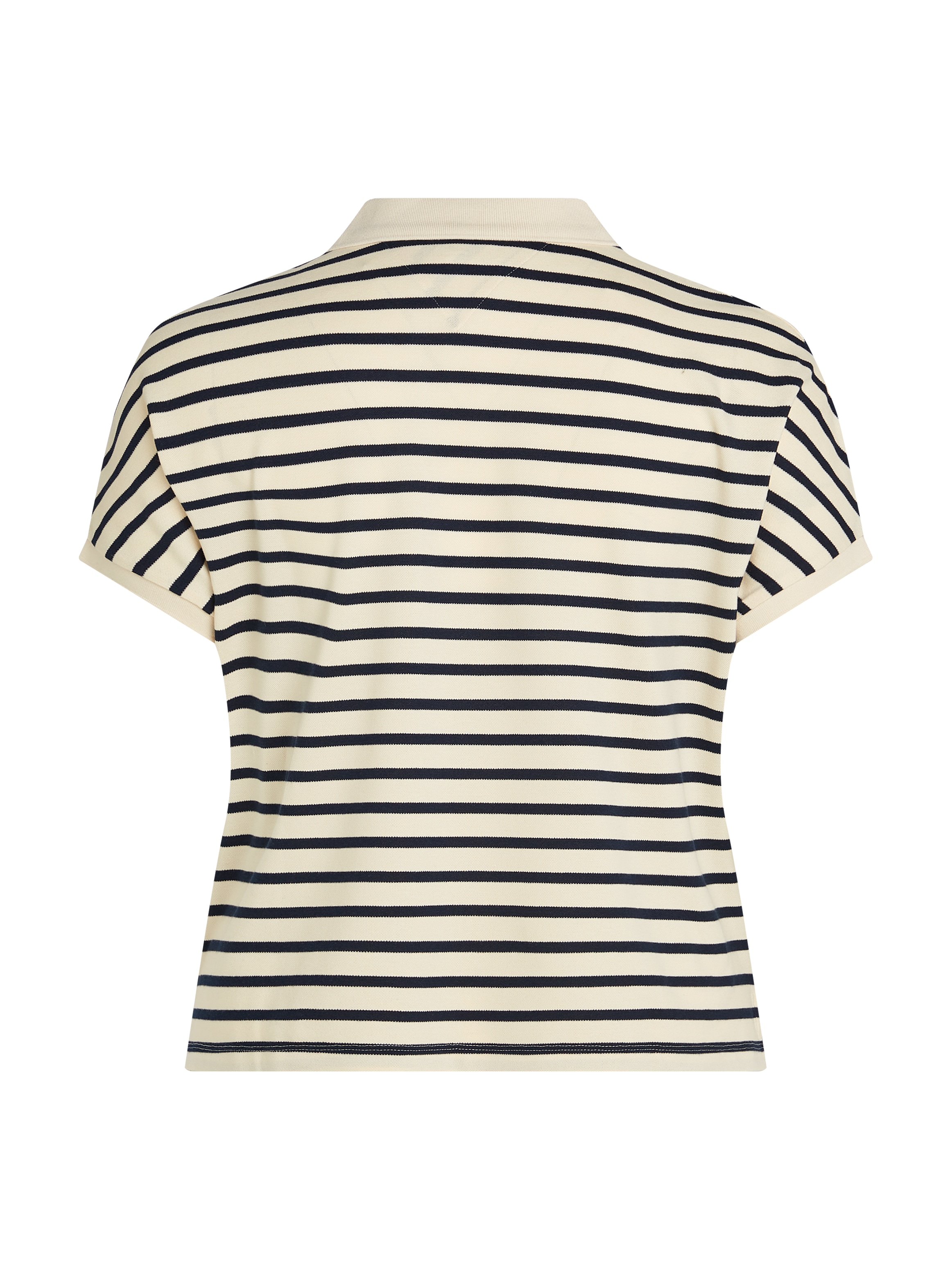 Tommy Hilfiger Curve Poloshirt »CRV LYOCELL OPEN-NK POLO SS«, in Großen Größen, Polokragen, Streifenmuster