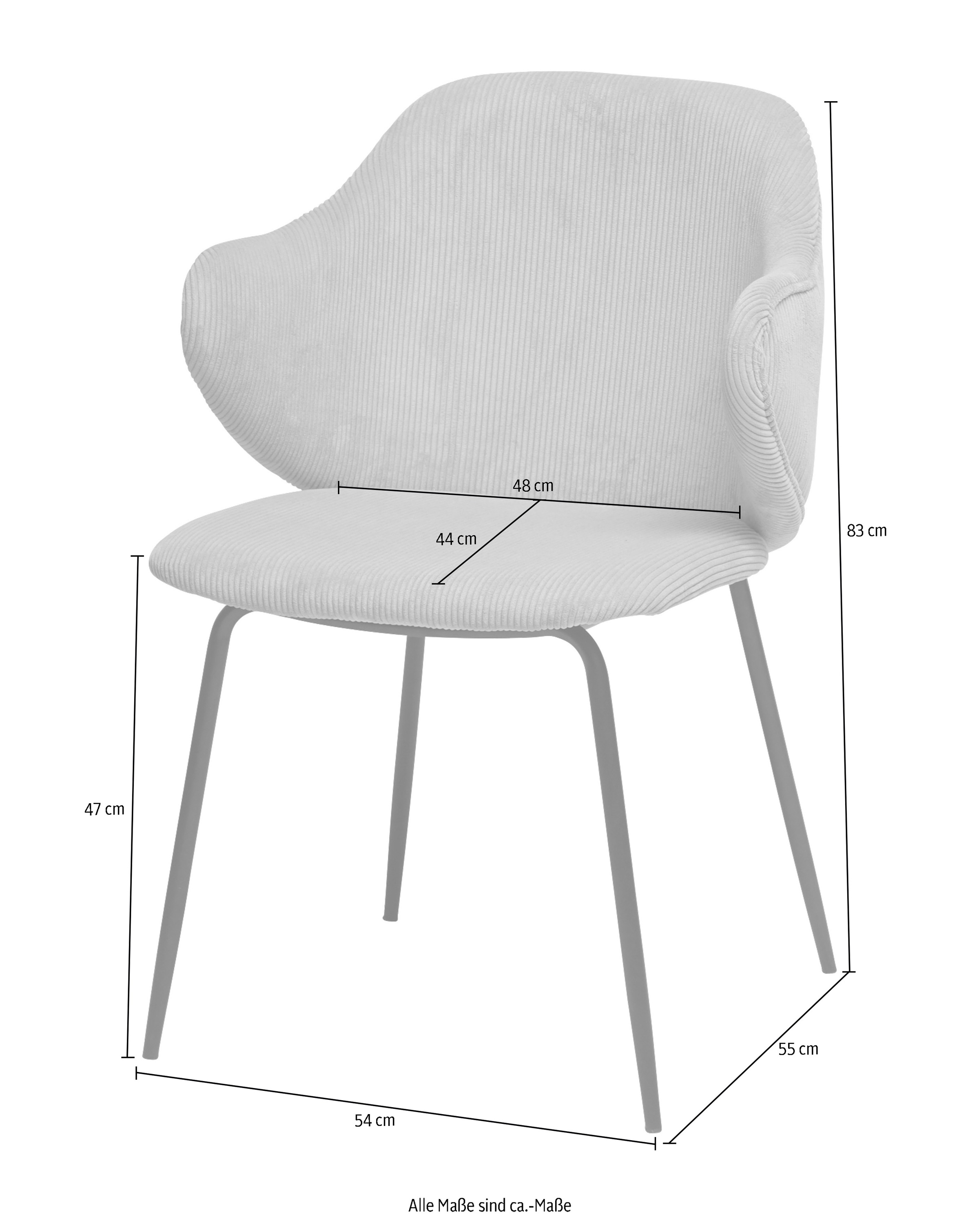 SalesFever Armlehnstuhl, (Set), 2 St., Cord, Bezug in Cord-Optik