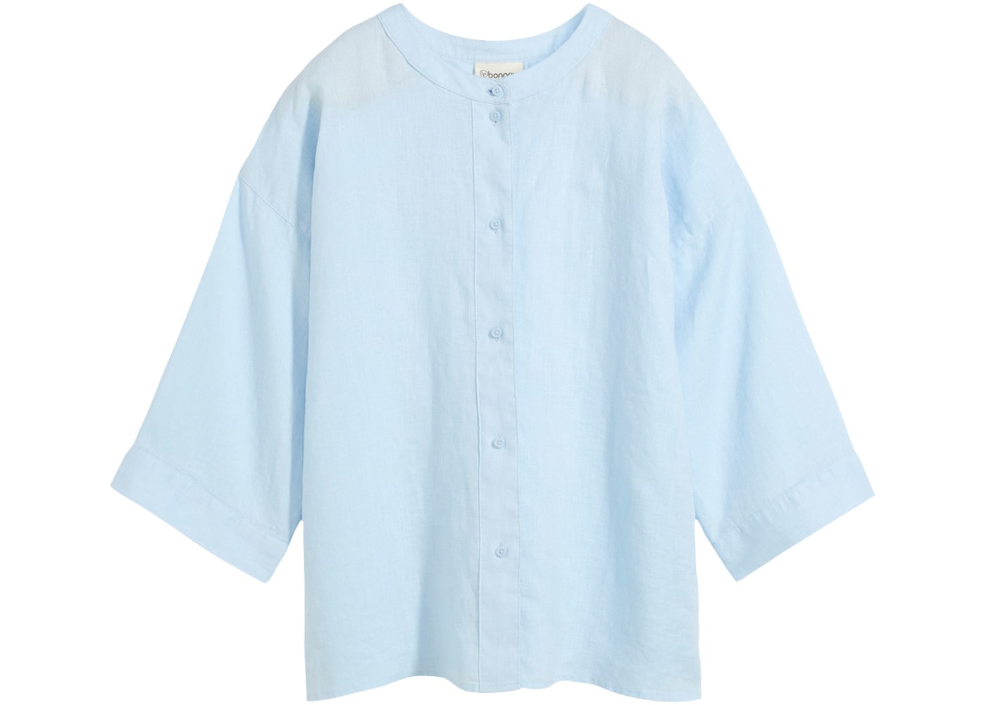bonprix Shirtbluse Oversize-Passform, aus Leinen, strukturierte Oberfläche, 3/4-Ärmel