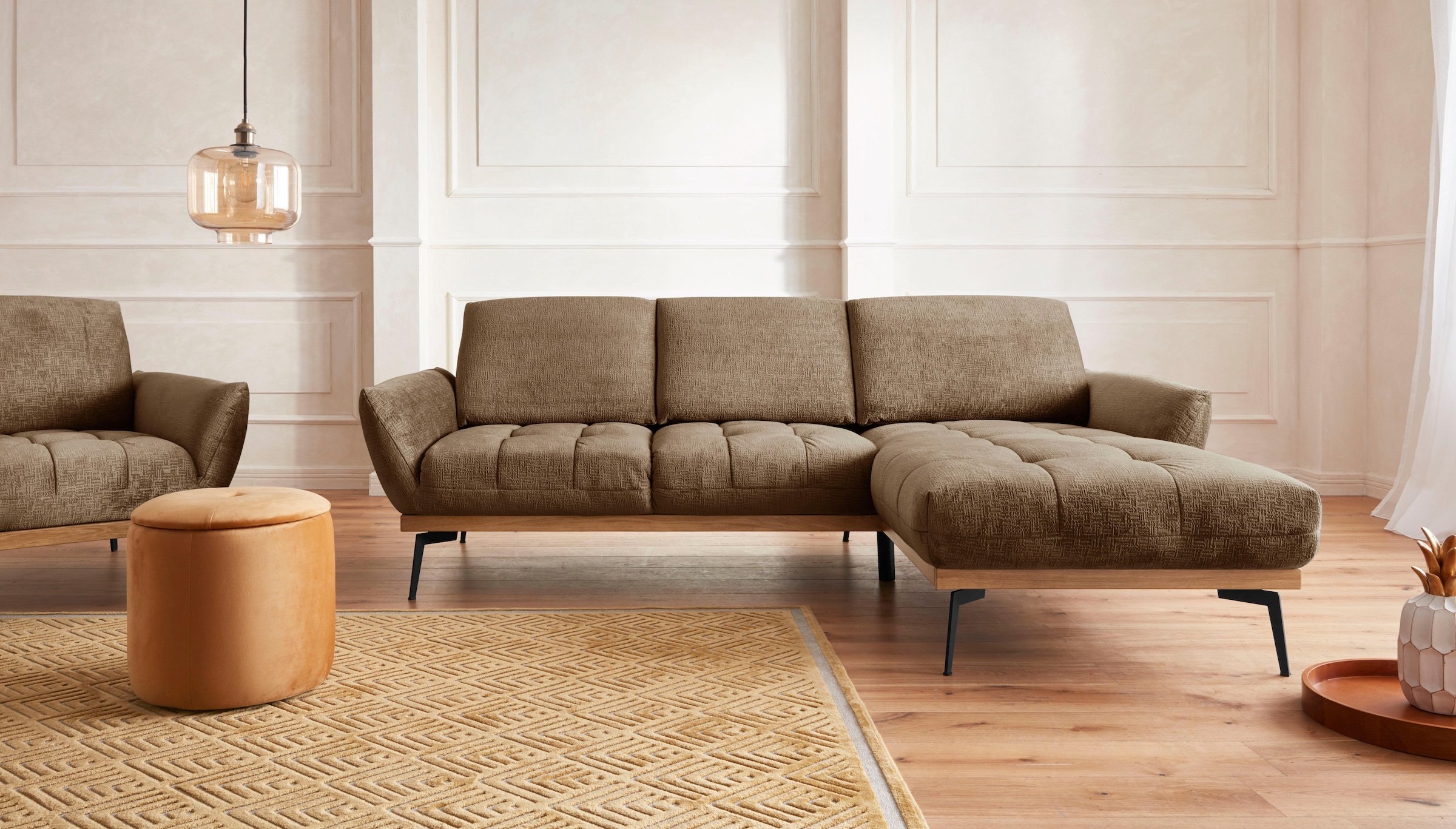 exxpo - sofa fashion Ecksofa »Palic, inkl. Rückenverstellung, bequem, elega günstig online kaufen