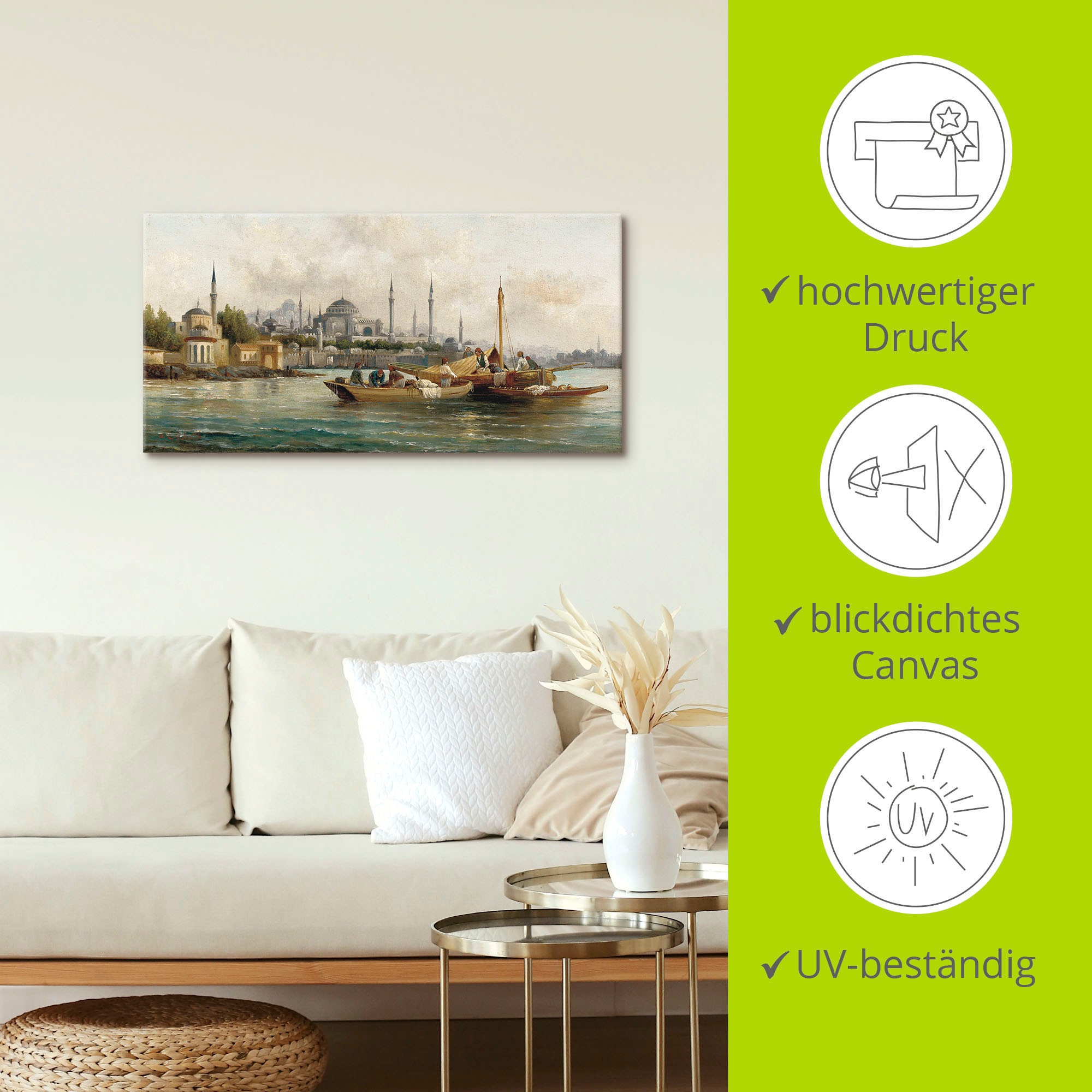 Artland Wandbild »Handelsschiffe vor Hagia Sophia«, Boote & Schiffe, (1 St.), als Leinwandbild, Poster, Wandaufkleber in verschied. Größen