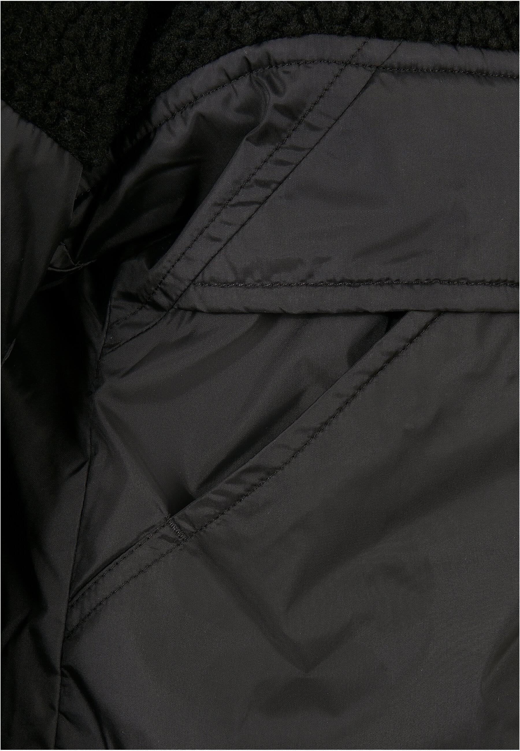 URBAN CLASSICS Winterjacke »Urban Classics Damen Ladies Sherpa Mix Pull Over Jacket« 1 Stk. tlg. mit Kapuze