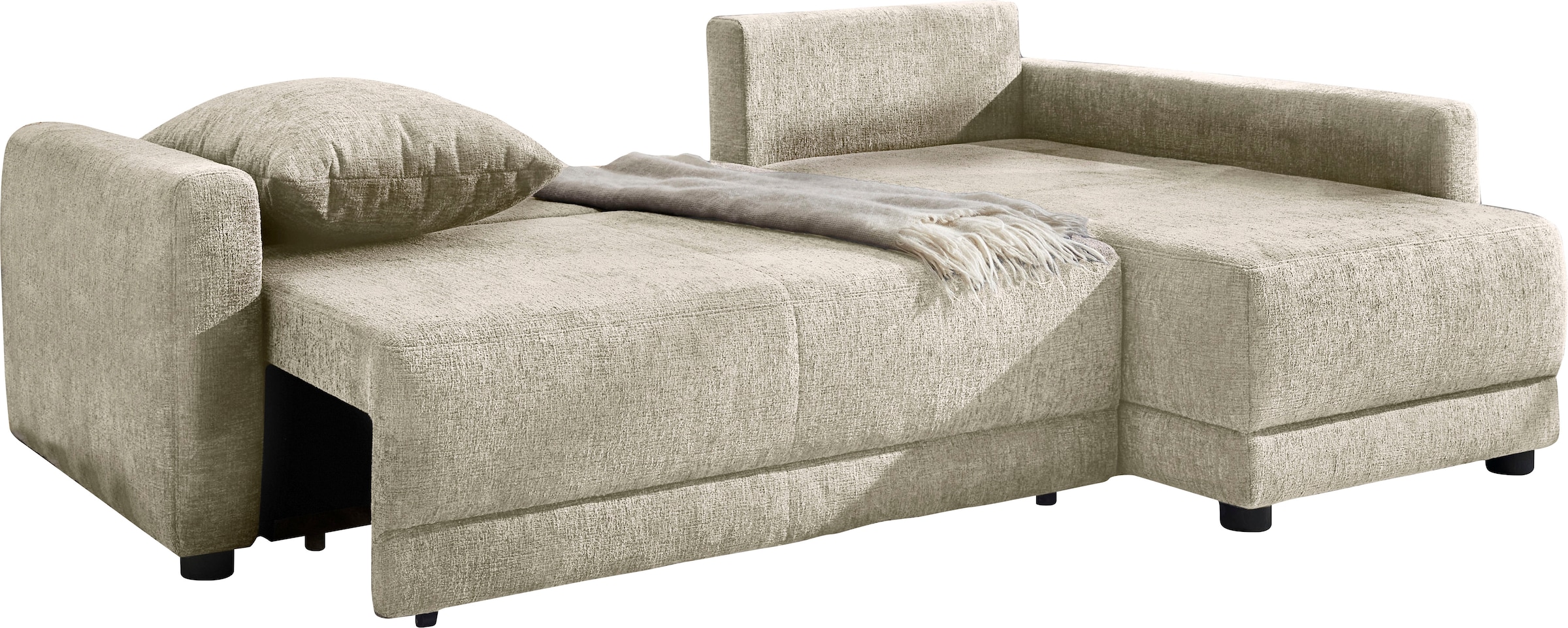 Jockenhöfer Gruppe Ecksofa »Venezia L-Form, B: 234 cm« mit Bettfunktion, Bettkasten & Zierkissen