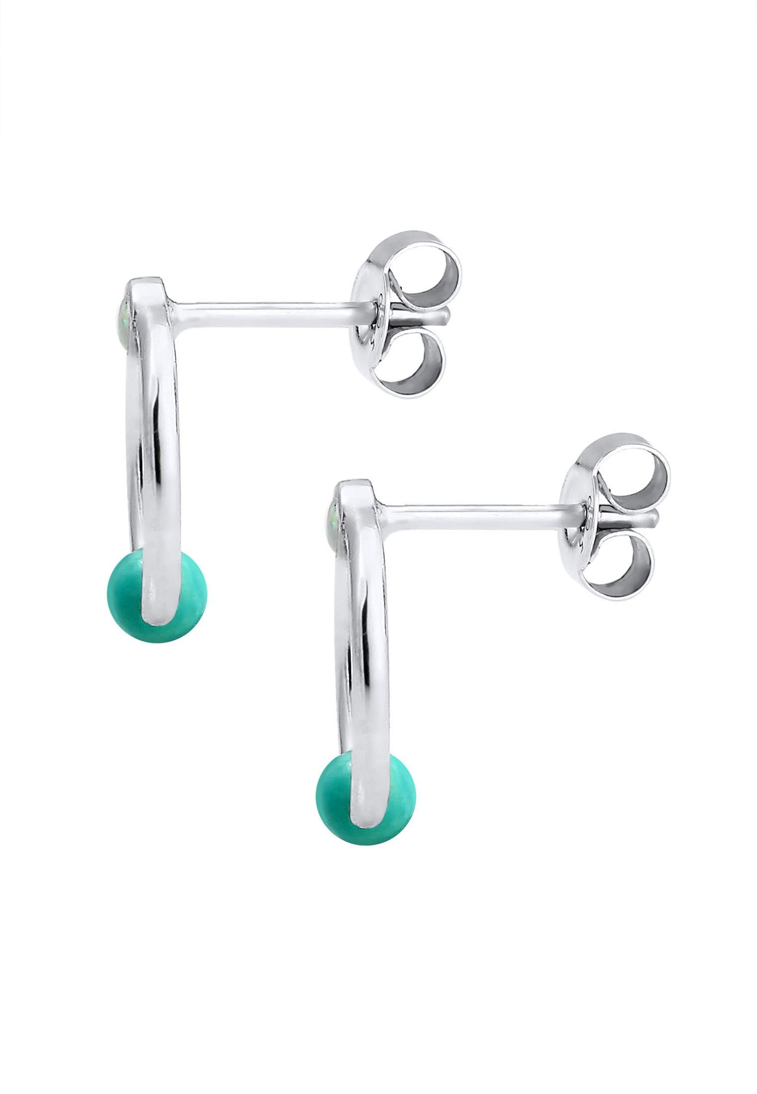 Elli Paar Ohrstecker »Kreis Howlith Stein Synthetischer Opal 925 Silber«
