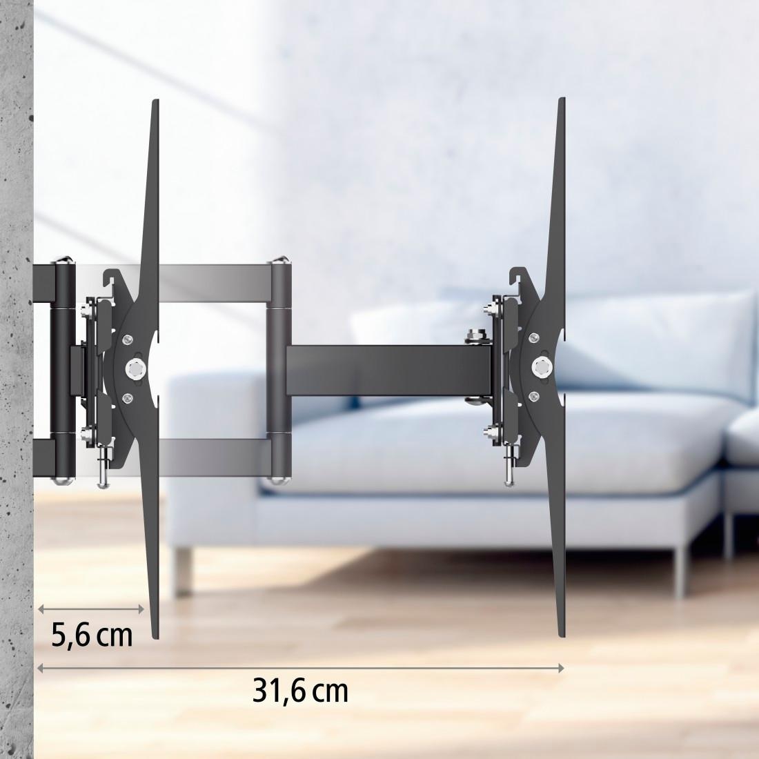 Hama TV-Wandhalterung »FULLMOTION 19"-48" (32",43"), 2 Arme Wandhalterung,schwarz,schwenkbar«, bis 122 cm Zoll, vollbeweglich schwenkbar neigbar ausziehbar