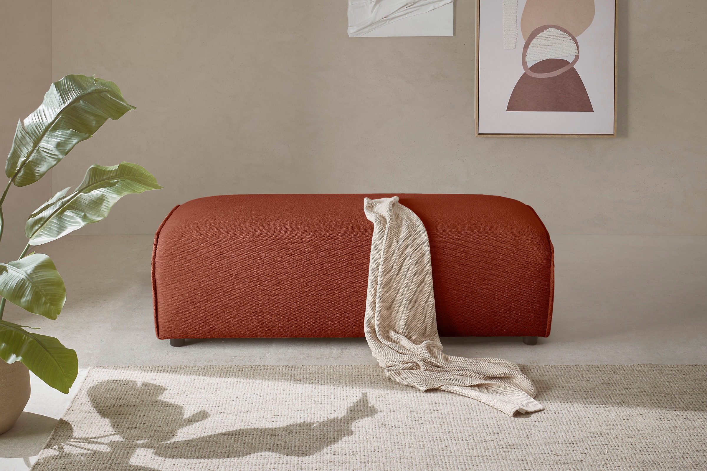 LeGer Home by Lena Gercke Hocker »PIARA, Polsterhocker mit Kedernaht, Cord, günstig online kaufen
