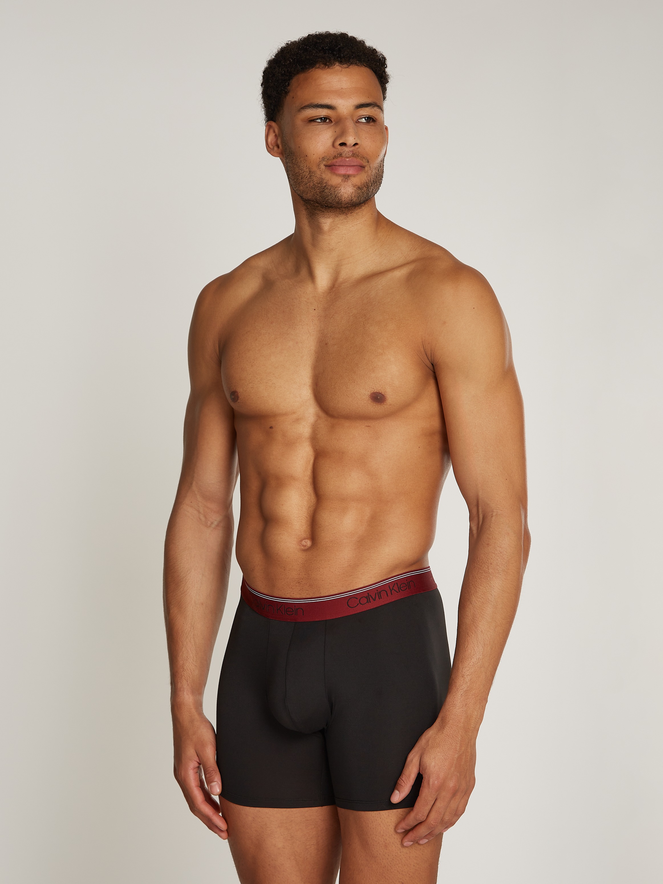 Calvin Klein Underwear Boxer »BOXER BRIEF 3PK«, (Packung, 3er-Pack), mit längerem Bein & Logo-Elastikbund
