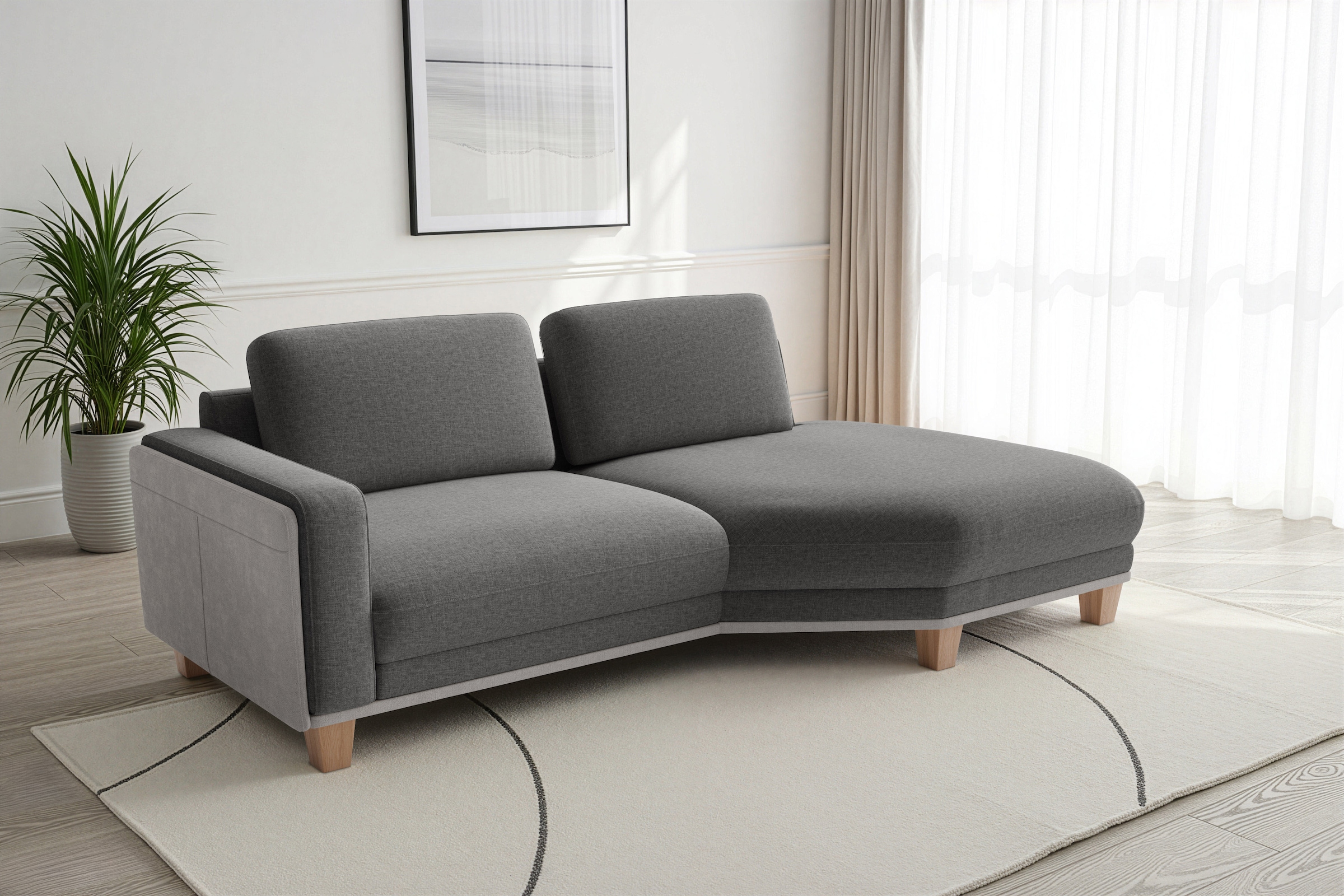 sit&more Ecksofa »Concept« Modernes Sofa in drei Fußfarben zur Auswahl