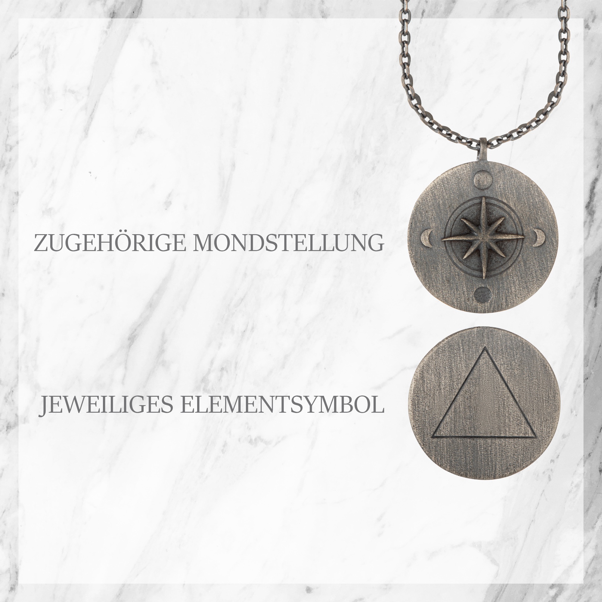 CAÏ Kette mit Anhänger »Element Luft 925/- Sterling Silber oxidiert«