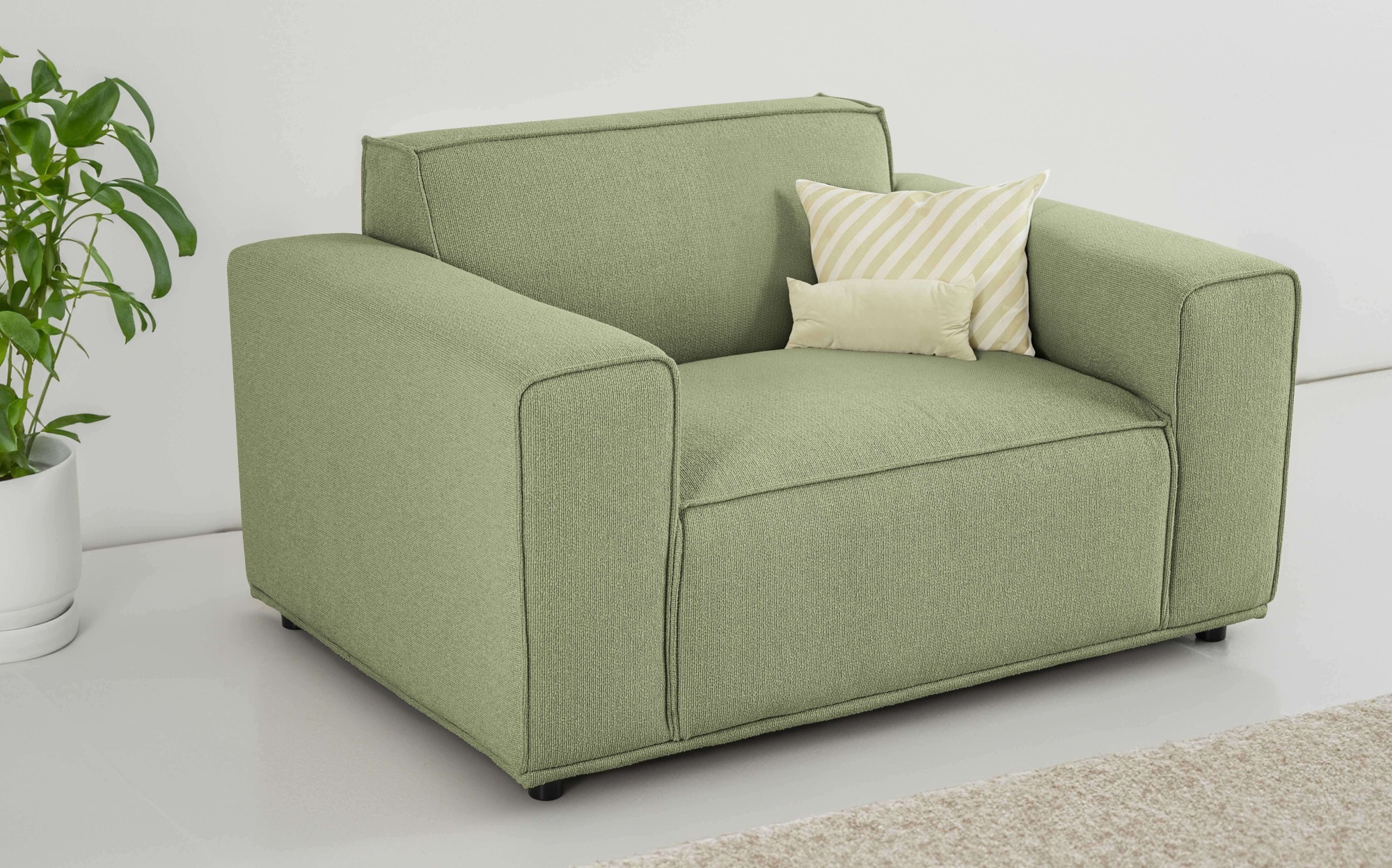 Home affaire Loveseat »Avelin, 1.5 Sitzer, 140 cm, Chenille, Struktur-Boucl günstig online kaufen