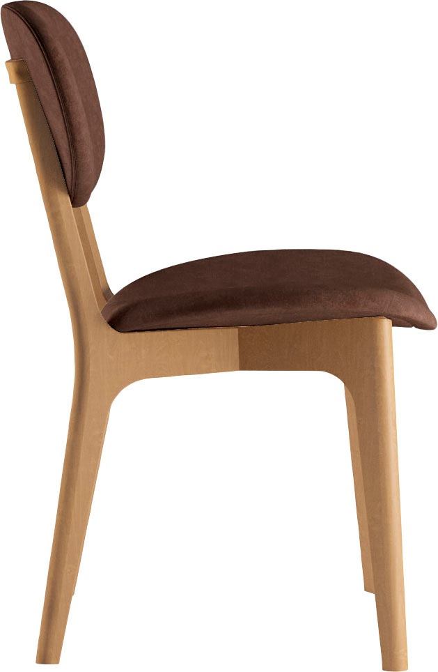 INOSIGN Stuhl »COZY Made in Italy«, (Set), 2 St., Microfaser, Gestell in Buche, Kirsch- oder Nussbaum, Massivholz, Design Stuhl