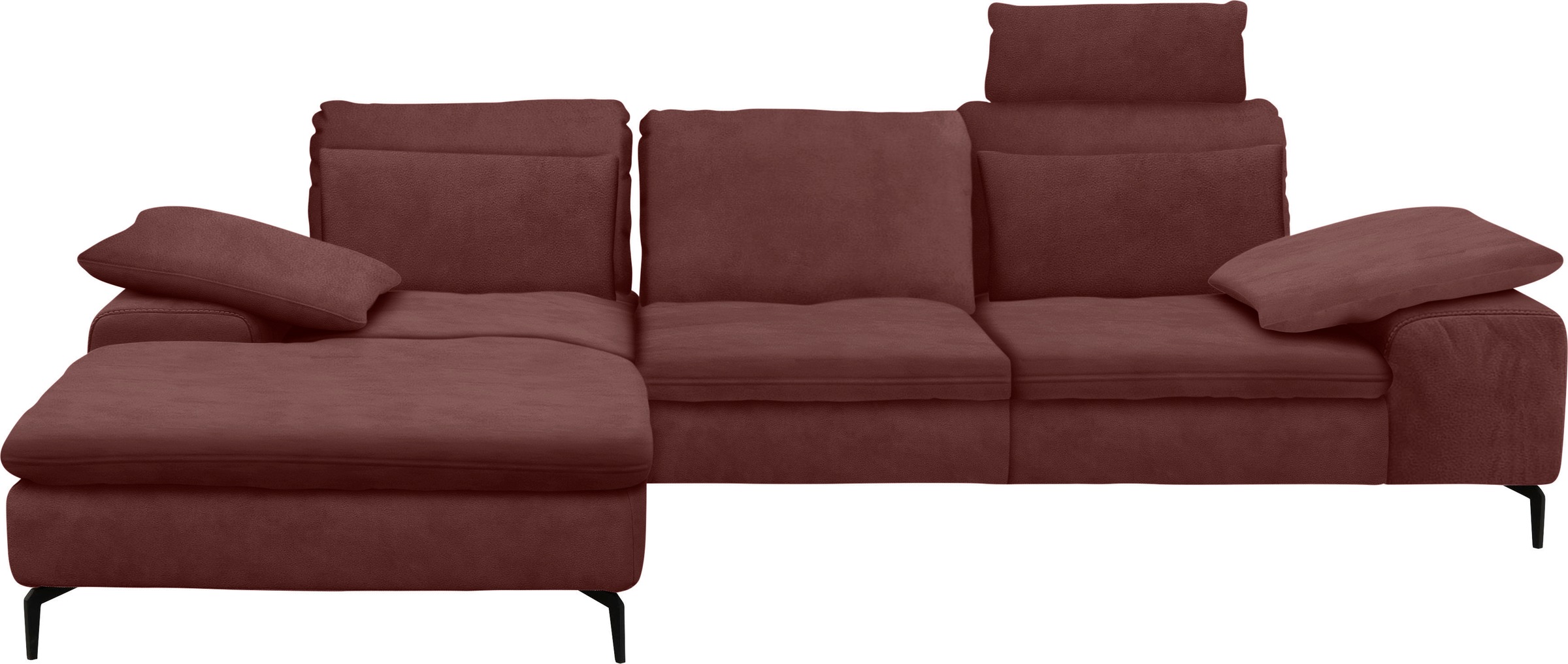 W.SCHILLIG Ecksofa »valentinoo, Designsofa, bequem, elegant und zeitlos, L-Form«, (Set), inklusive Hocker, mit Sitztiefenverstellung, Breite 299 cm