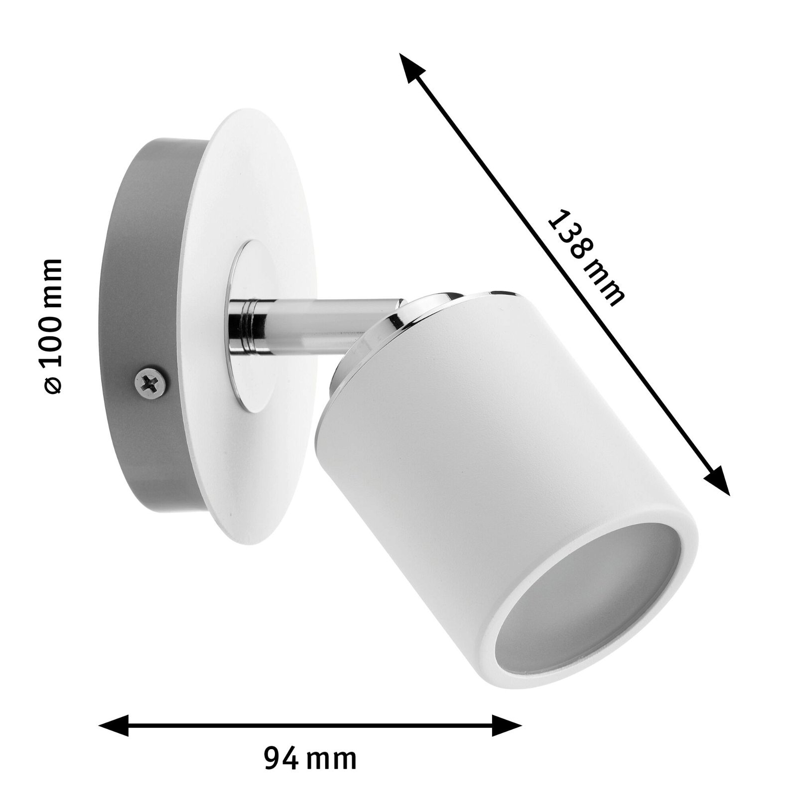 Paulmann Deckenleuchte »Spotlight Tube IP44 max. 1x10W Weiß/Chrom 230V Metall«, 1 flammig, Leuchtmittel GU10 | ohne Leuchtmittel, GU10