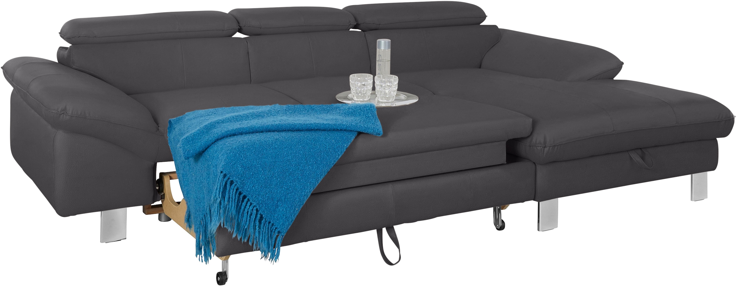 COTTA Ecksofa Driver, mit Kopfteilverstellung, wahlweise mit Bettfunktion
