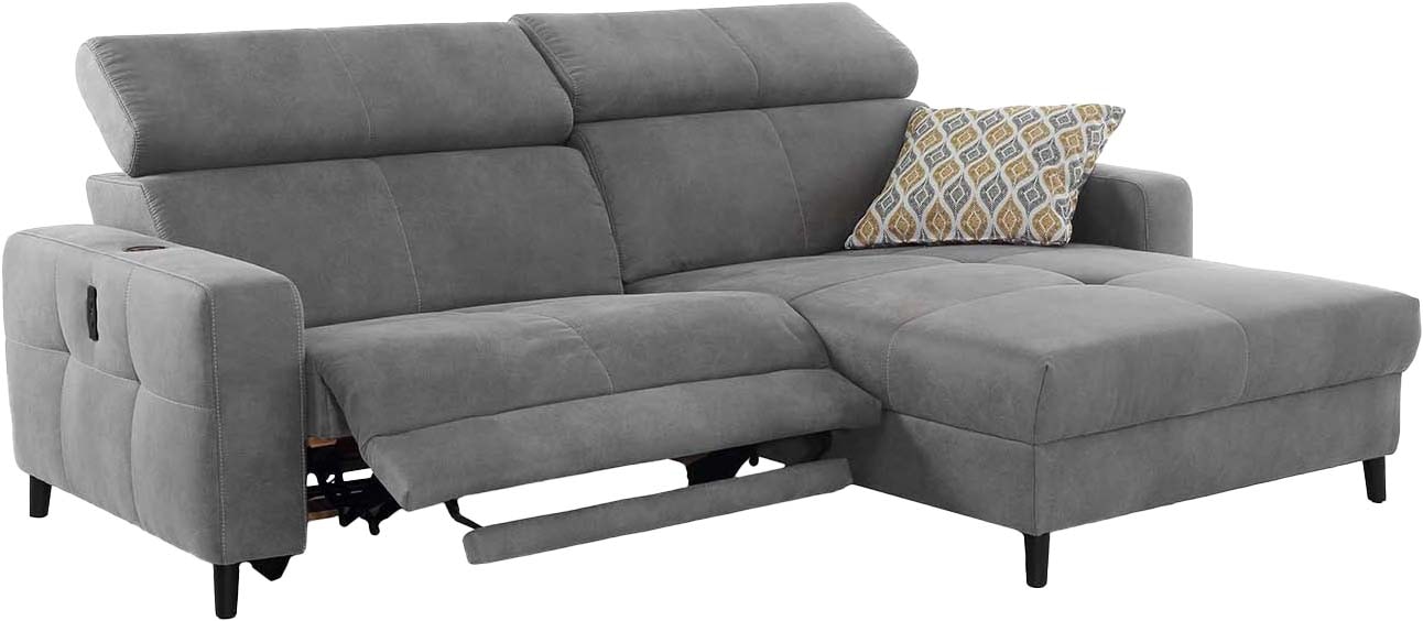 Jockenhöfer Gruppe Ecksofa »Doppio L-Form mit elektromotorischer Relaxfunktion und«, induktiver Lademöglichkeit + USB-A Ladeport, verstellbare Kopfstützen