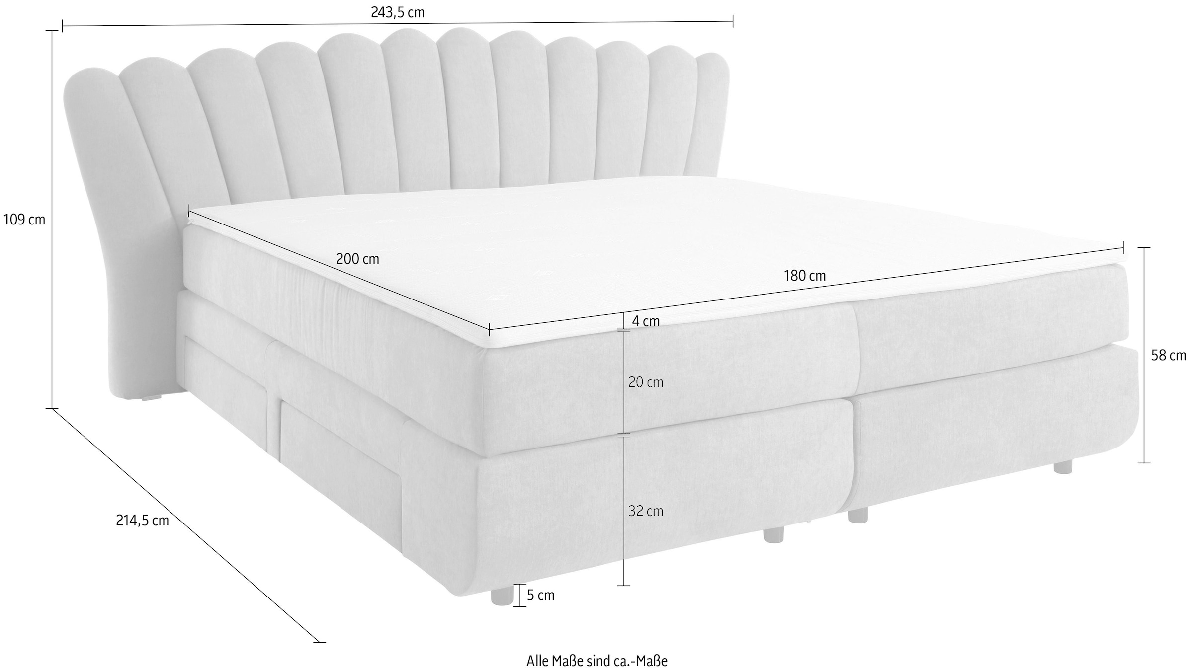 12. Bild von Leonique Boxbett »Fleurir«, Breite 180 cm, 3 verschiedene Liegebreiten: 90, 140 und 180 cm