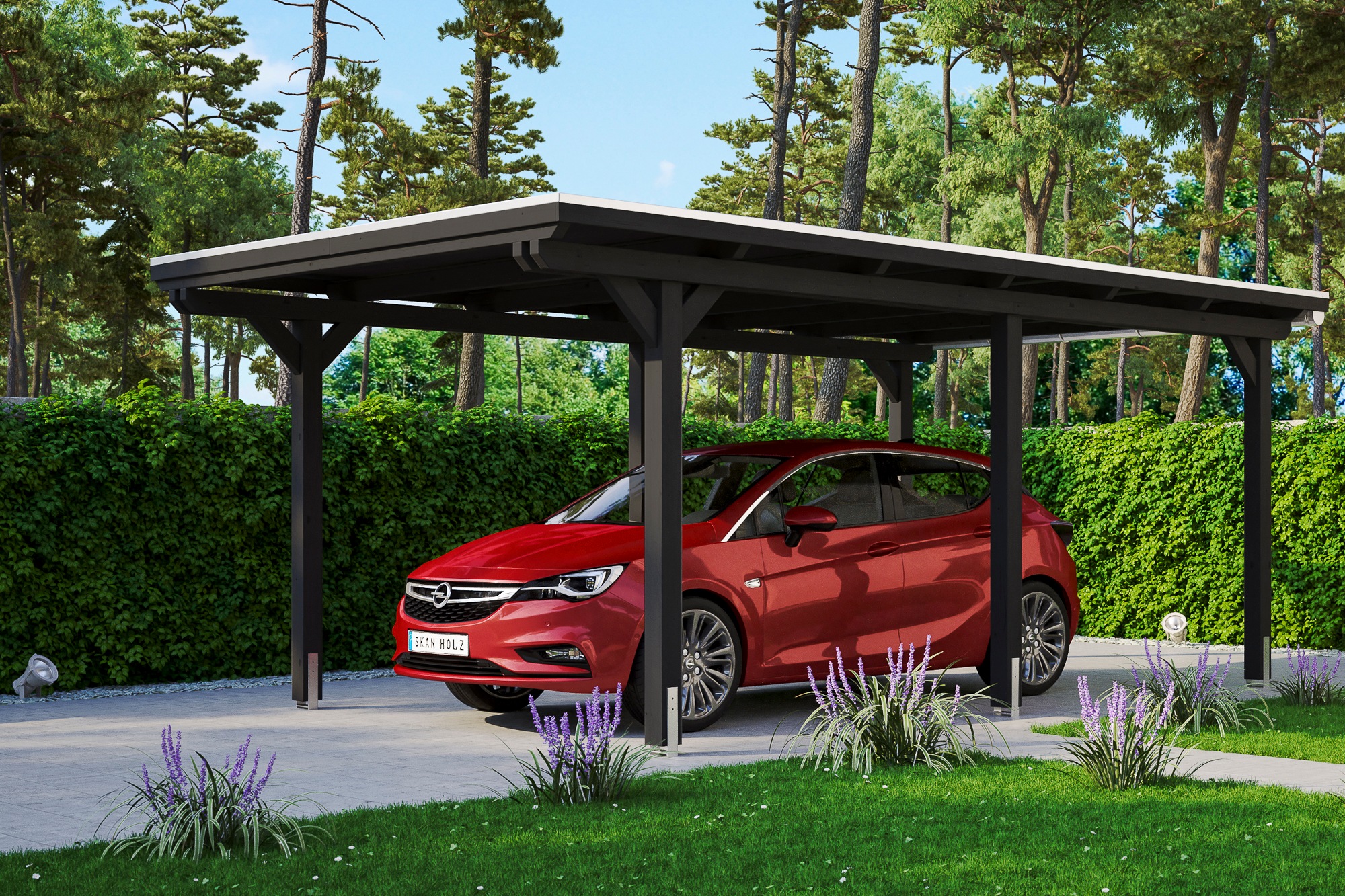 Skanholz Einzelcarport »Emsland«, Holz, 291 cm, Anthrazit