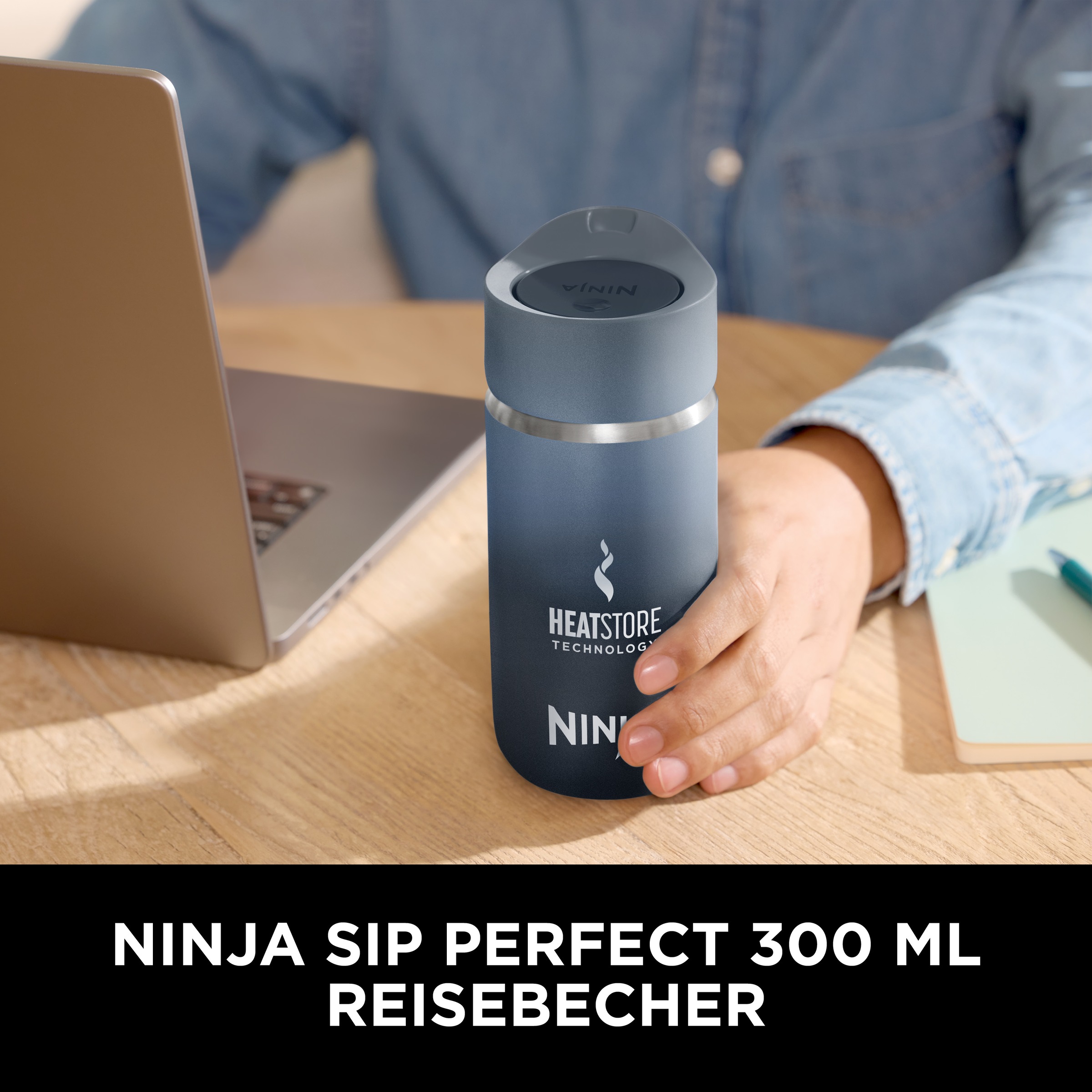 NINJA Isolierflasche »Ninja Sip Perfect Reisebecher - 300 ml DW1203EUU / 400 ml DW1603EUU«, Kontrollierte Wärme für den perfekten Schluck, jedes Mal