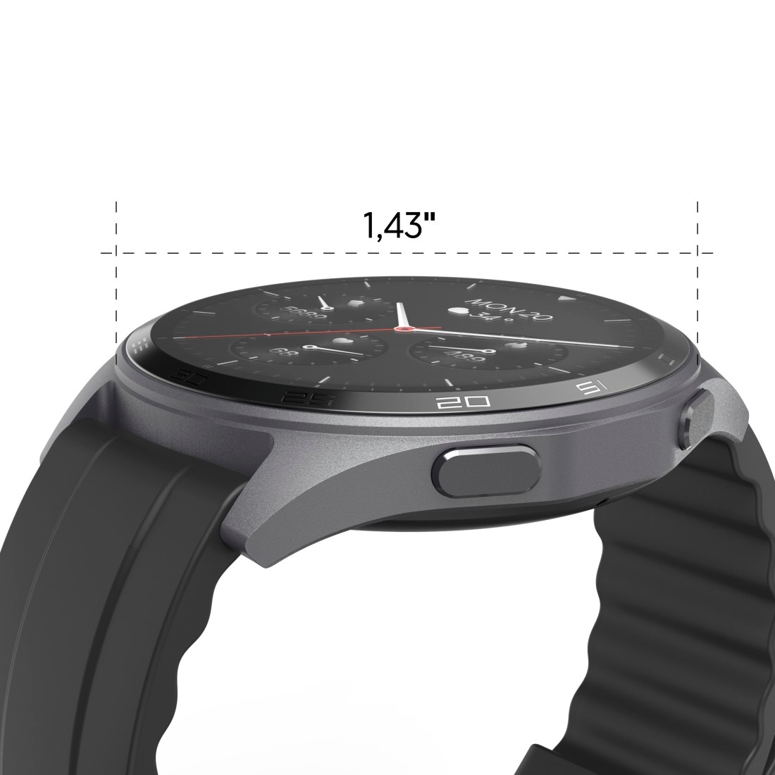 Hama Smartwatch »Smartwatch 1,43“ mit GPS (Fitness, Telefonfunktion, Puls, wasserdicht)«, (/ 1,43 Zoll),)