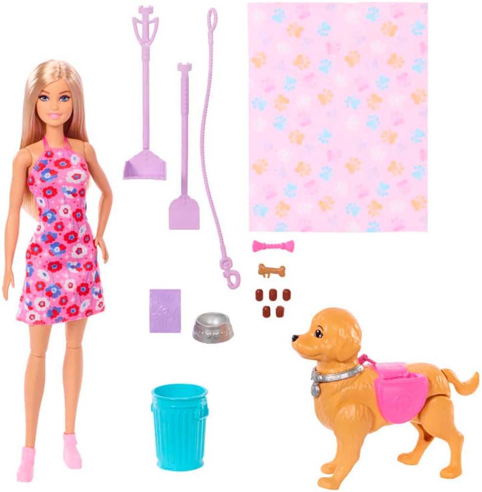 Barbie Anziehpuppe »Barbie Hundespaziergang Spielset« mit Puppe