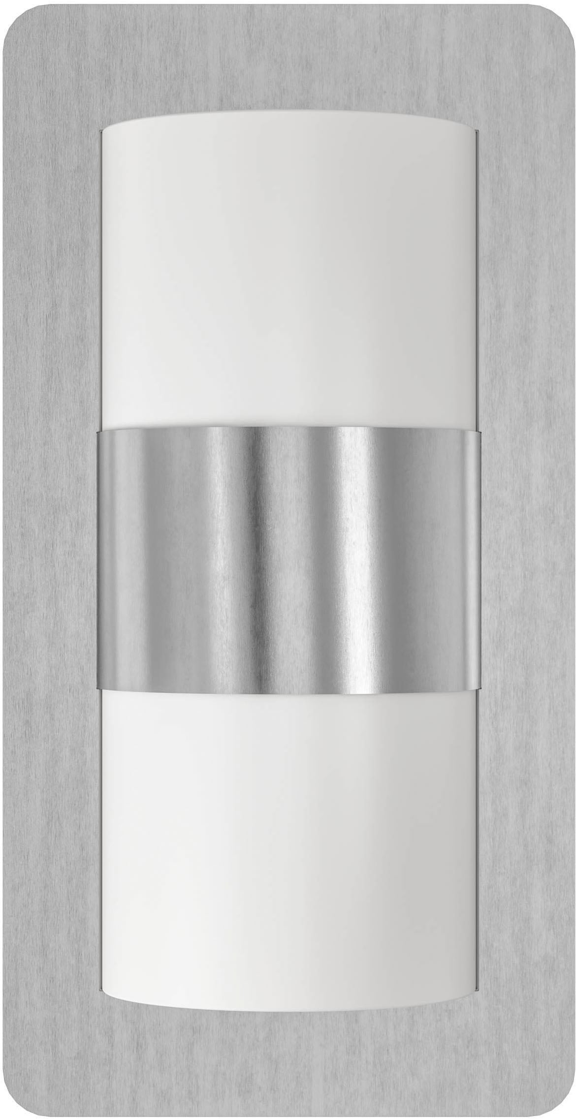 EGLO Wandleuchte »Cistierna Wandlampe, Außenlampe, Edelstahl und Kunststoff, IP44, E27« E27 1 Stk. Wand-/Deckenleuchte - L18 x H35 x AL9 cm - edelstahl - 2X10W exkl.