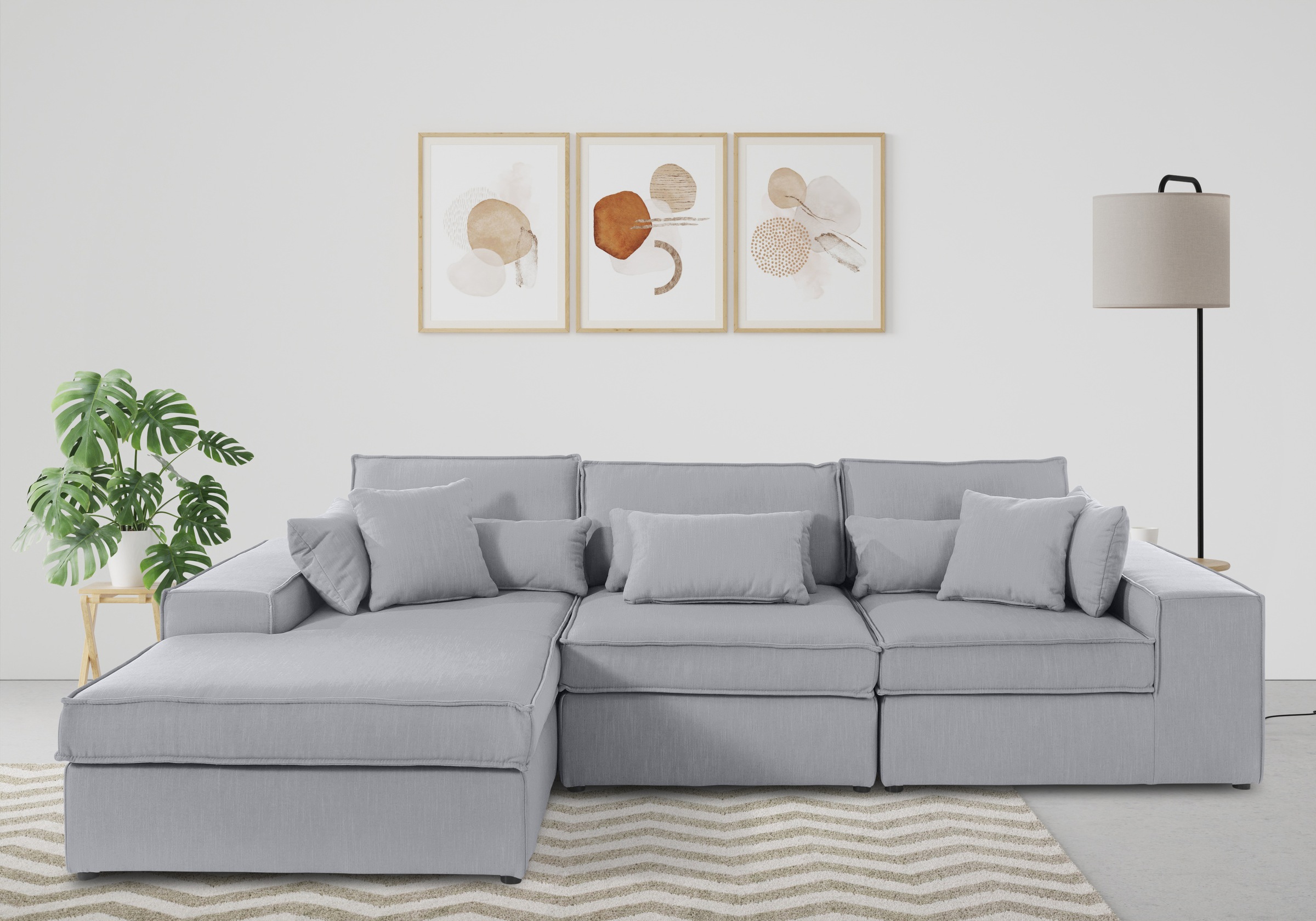 OTTO home Ecksofa »Florid L-Form« 3 Teile, bestehend aus Modulen, viele Bez günstig online kaufen