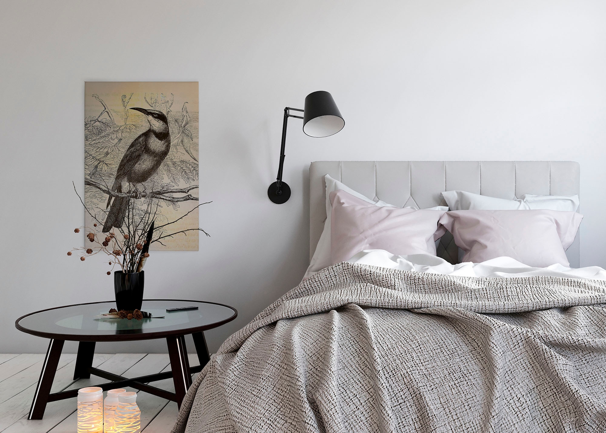 A.S. Création Leinwandbild »vintage birds«, Kunst-Gemälde-Kinder, (1 St.), Vogel Keilrahmen Bild Leinwand-Bild Wohnzimmer modern Wandbild Kinder