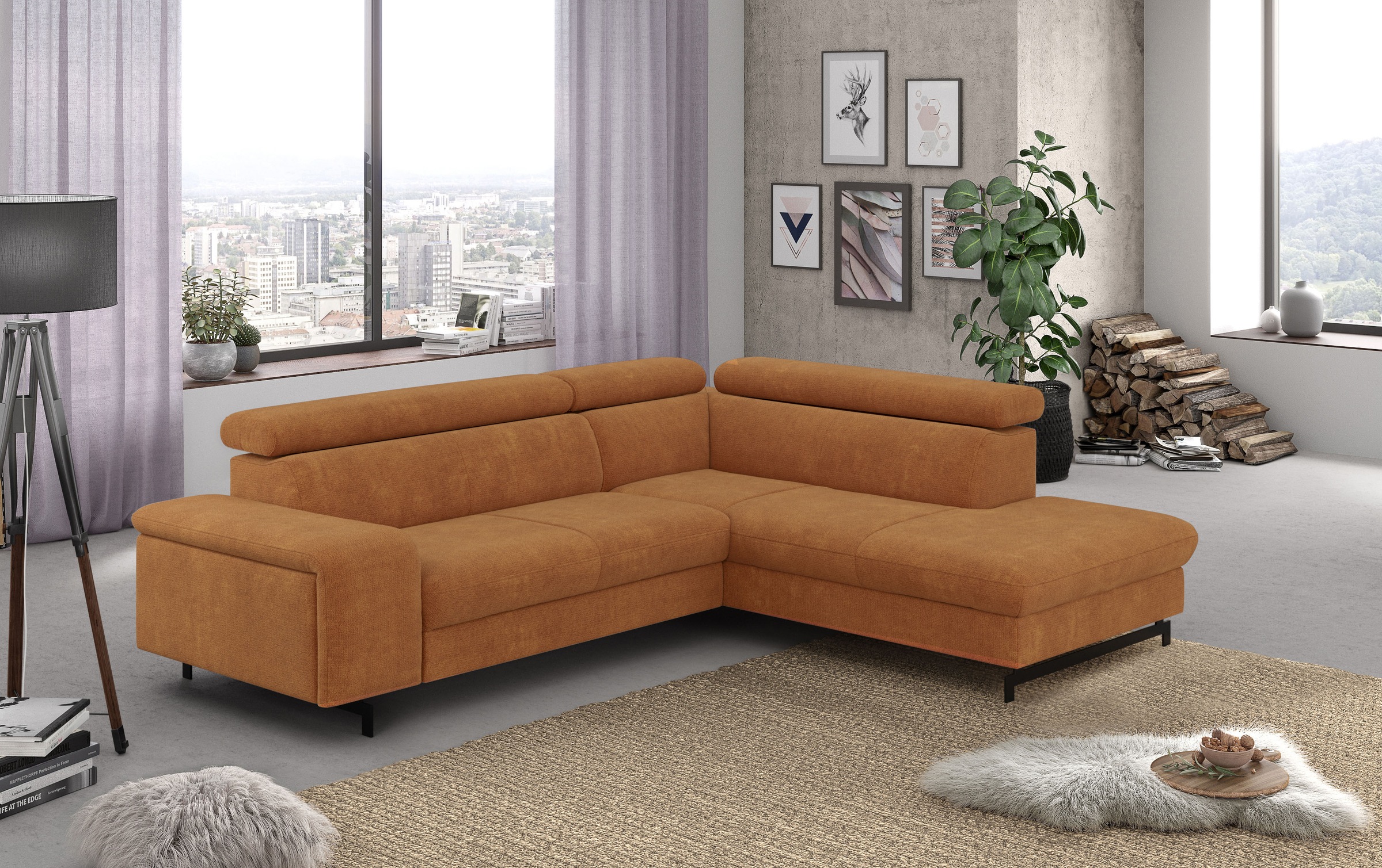 COTTA Ecksofa »Emma L-Form«, mit Kopfteilverstellung, wahlweise mit Bettfunktion & Bettkasten